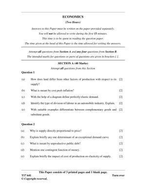 ICSE Class 10 ECONOMICS 2017 Question Paper