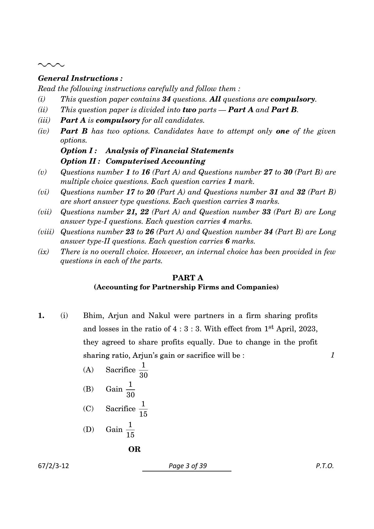 CBSE Class 12 67-2-3 Accountancy 2024 Question Paper - Page 3