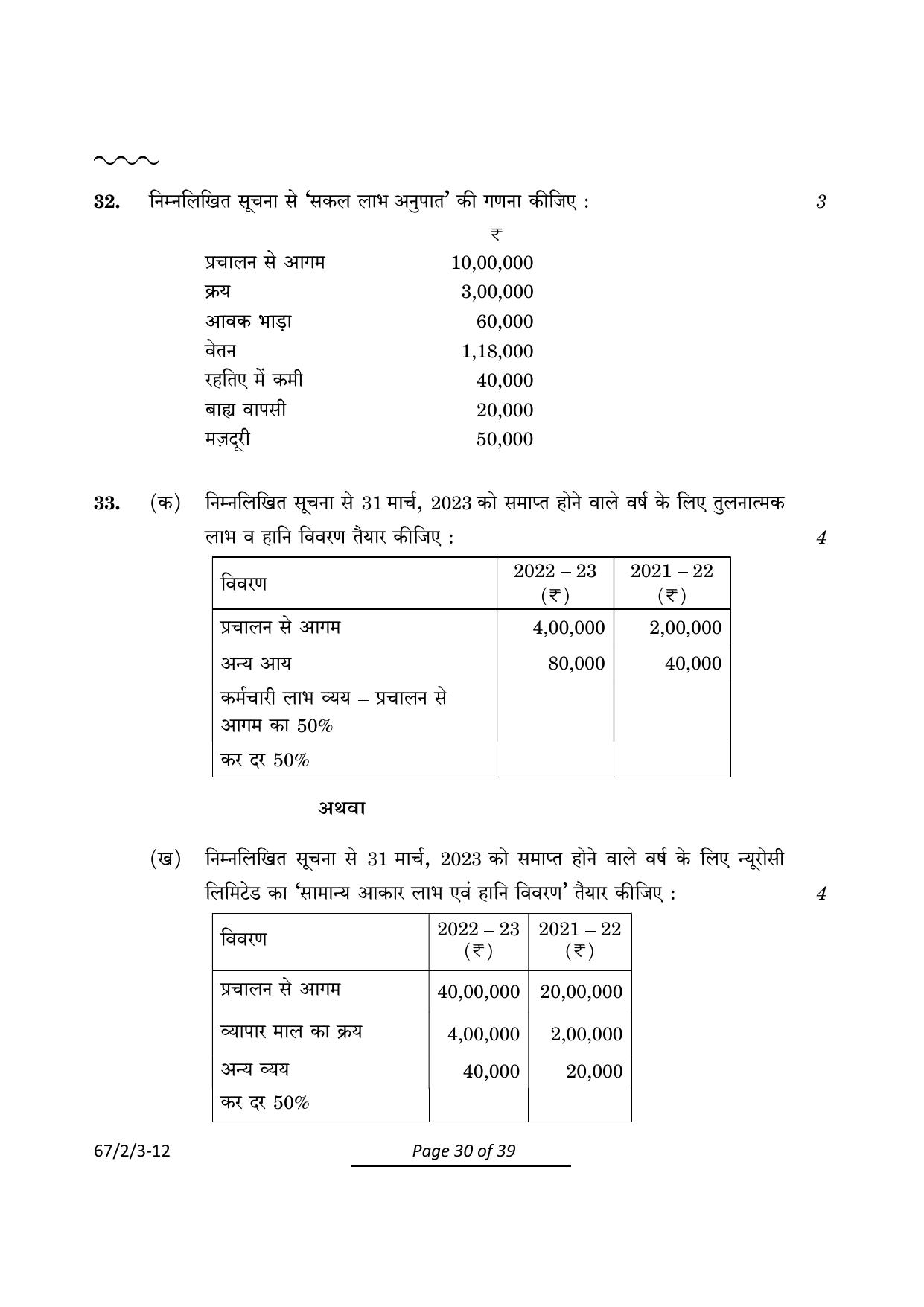 CBSE Class 12 67-2-3 Accountancy 2024 Question Paper - Page 30
