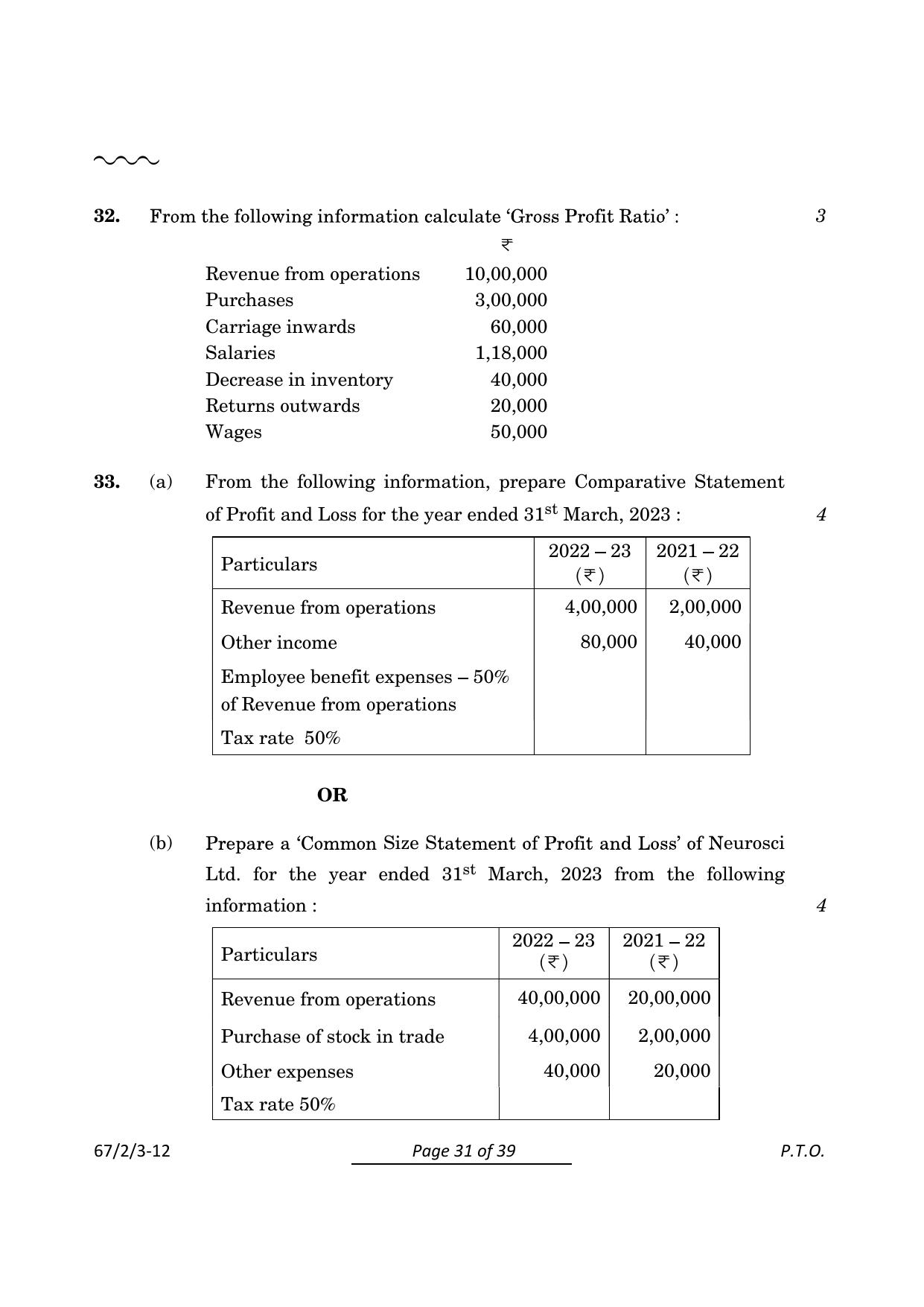 CBSE Class 12 67-2-3 Accountancy 2024 Question Paper - Page 31