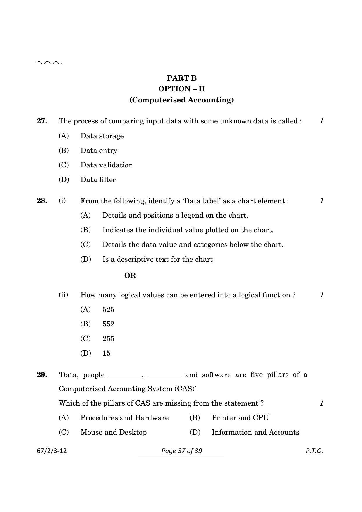 CBSE Class 12 67-2-3 Accountancy 2024 Question Paper - Page 37