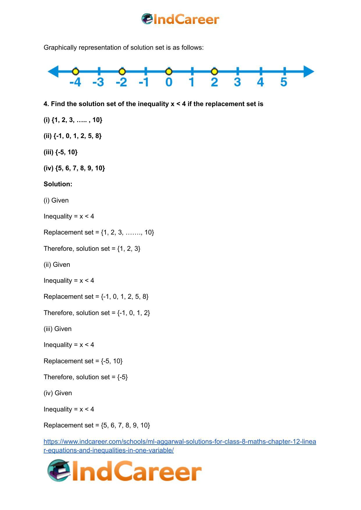ML Aggarwal Solutions for Class 8 Maths Chapter 12- Linear Equations a ndInequalities in One Variable - Page 41