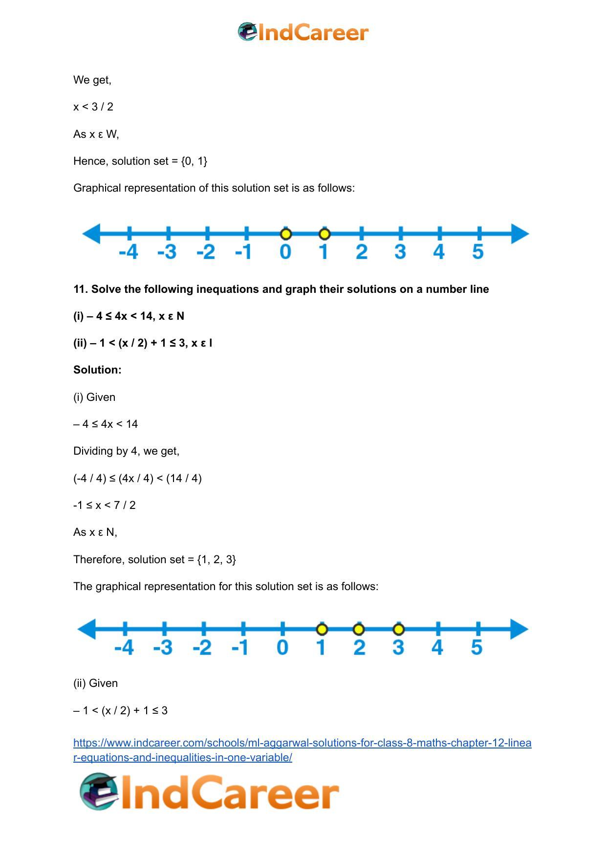 ML Aggarwal Solutions for Class 8 Maths Chapter 12- Linear Equations a ndInequalities in One Variable - Page 49