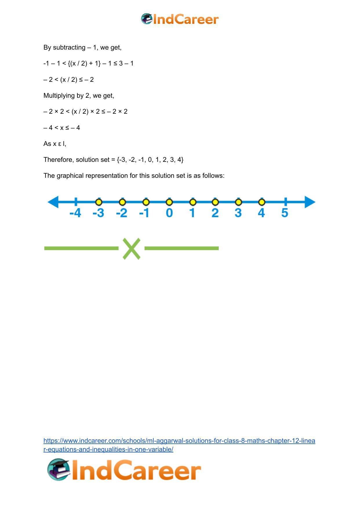 ML Aggarwal Solutions for Class 8 Maths Chapter 12- Linear Equations a ndInequalities in One Variable - Page 50