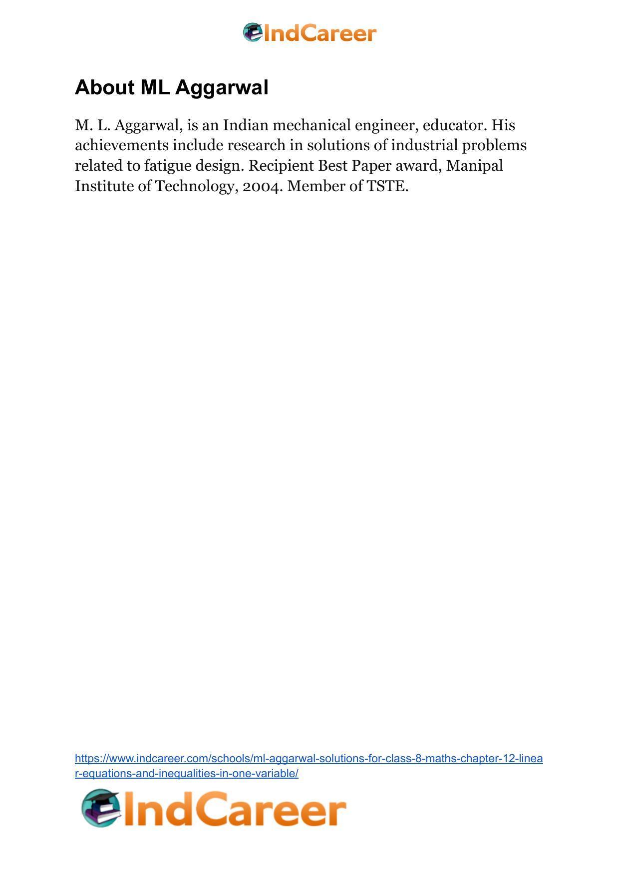 ML Aggarwal Solutions for Class 8 Maths Chapter 12- Linear Equations a ndInequalities in One Variable - Page 52