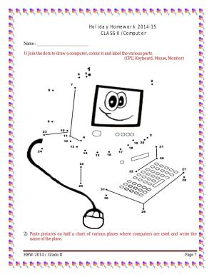 Worksheet for Class 2 Computers Assignment 1