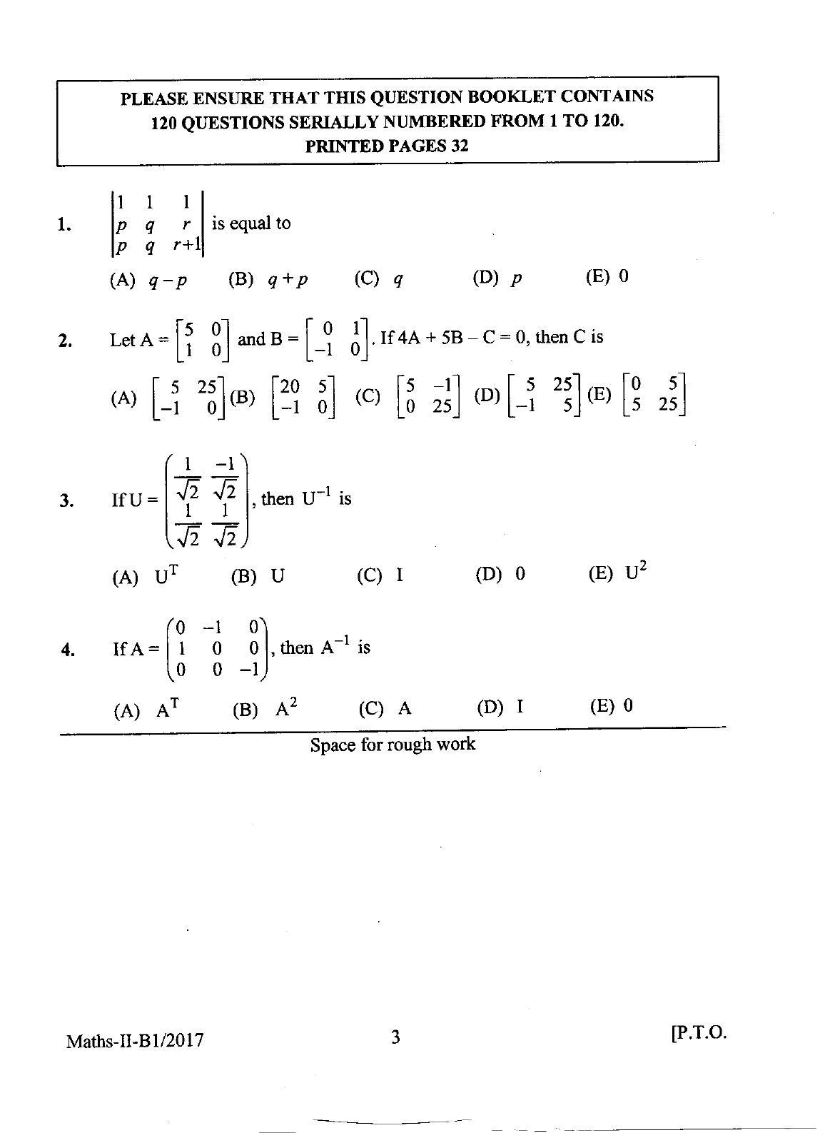 KEAM Paper II 2017 Question Paper - Page 3