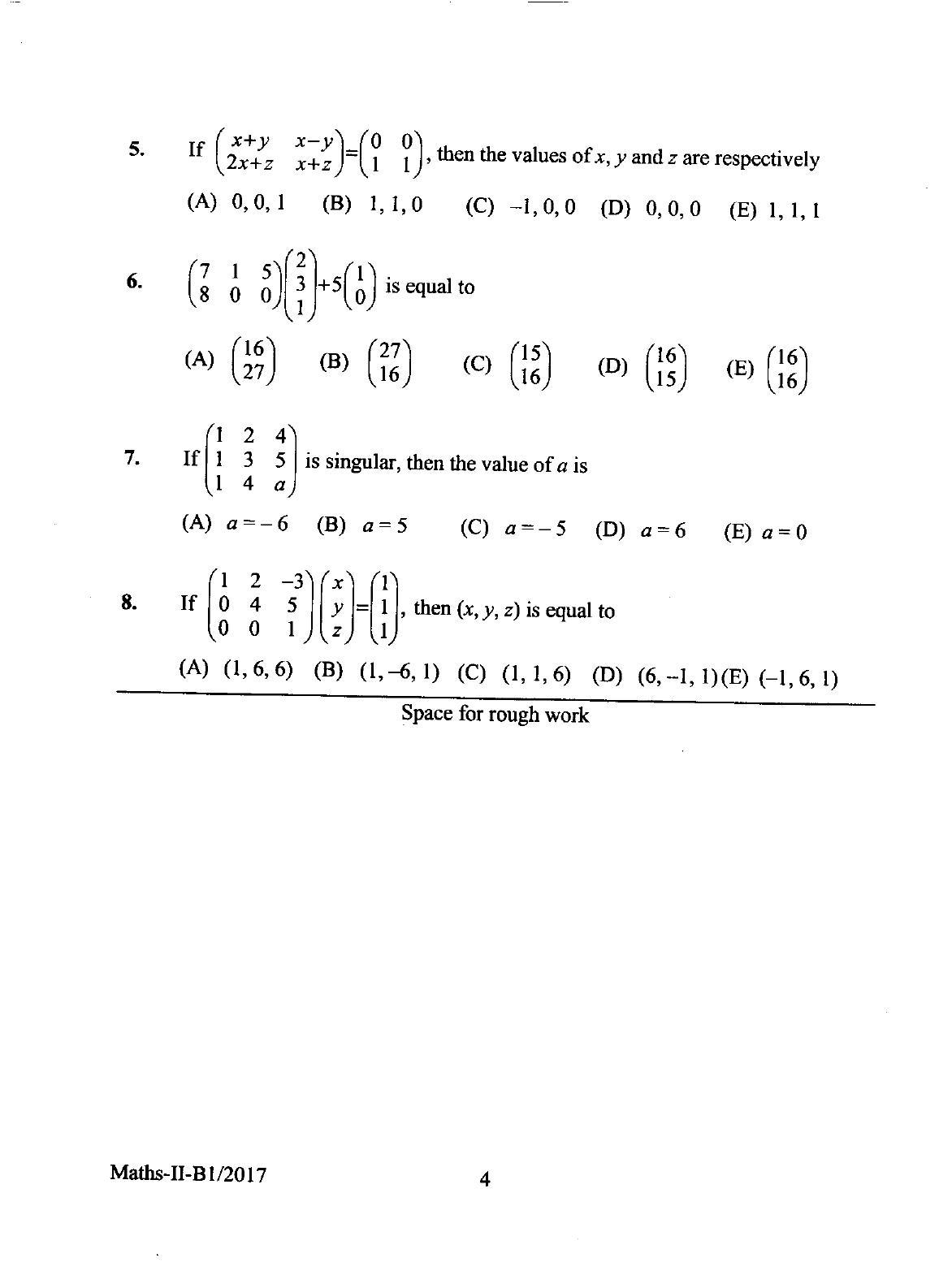 KEAM Paper II 2017 Question Paper - Page 4