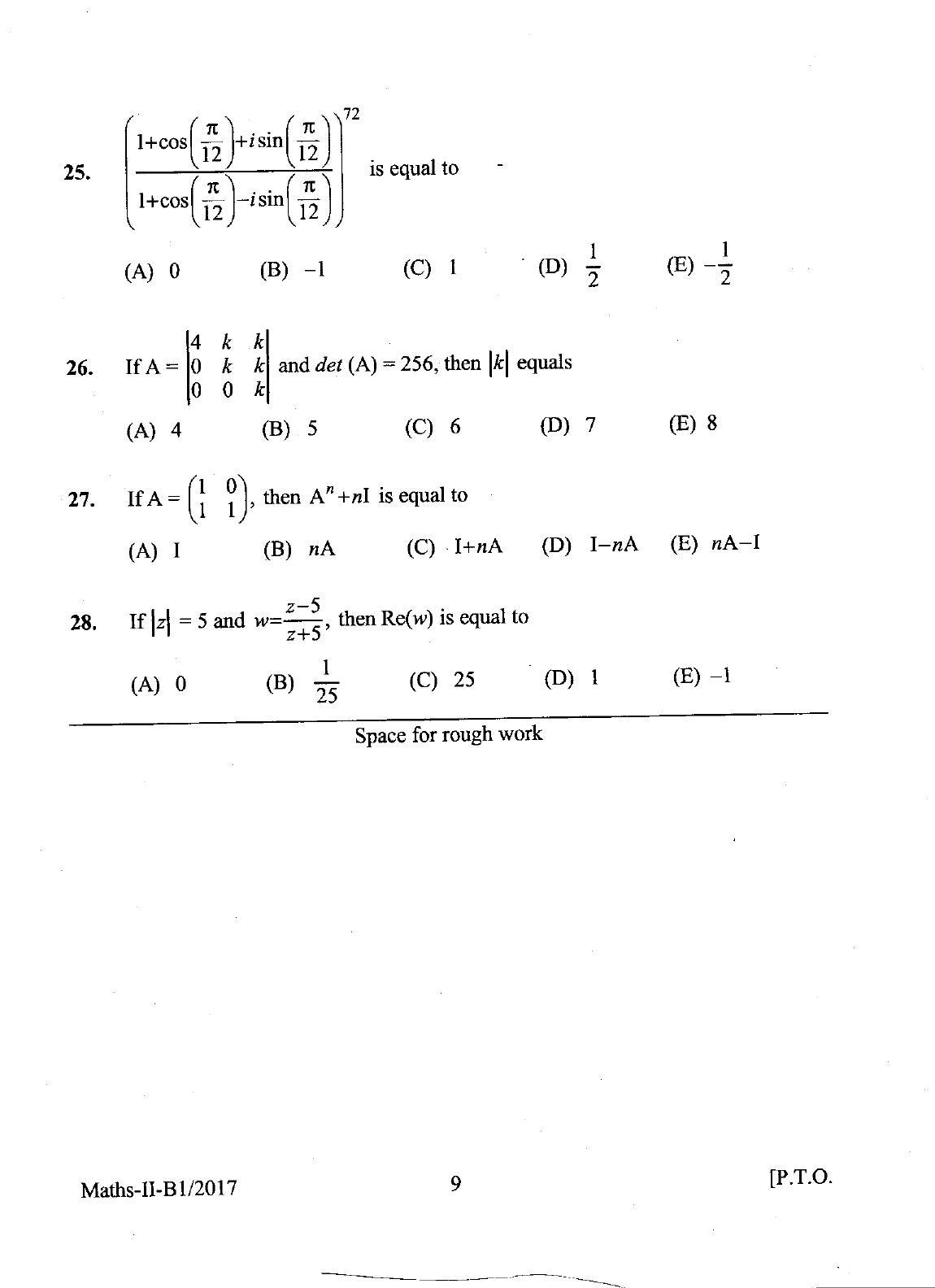 KEAM Paper II 2017 Question Paper - Page 9