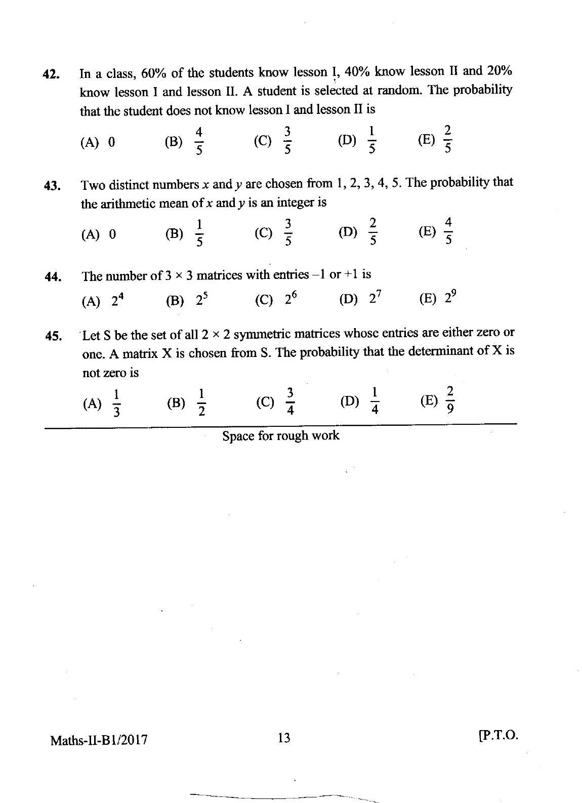 KEAM Paper II 2017 Question Paper - Page 13