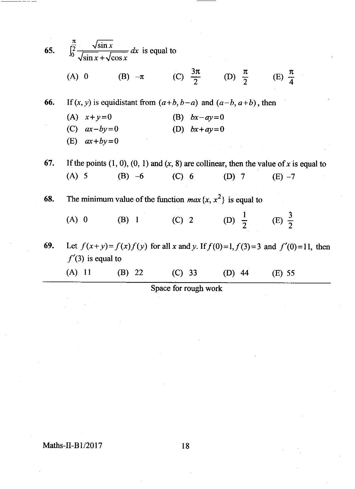 KEAM Paper II 2017 Question Paper - Page 18