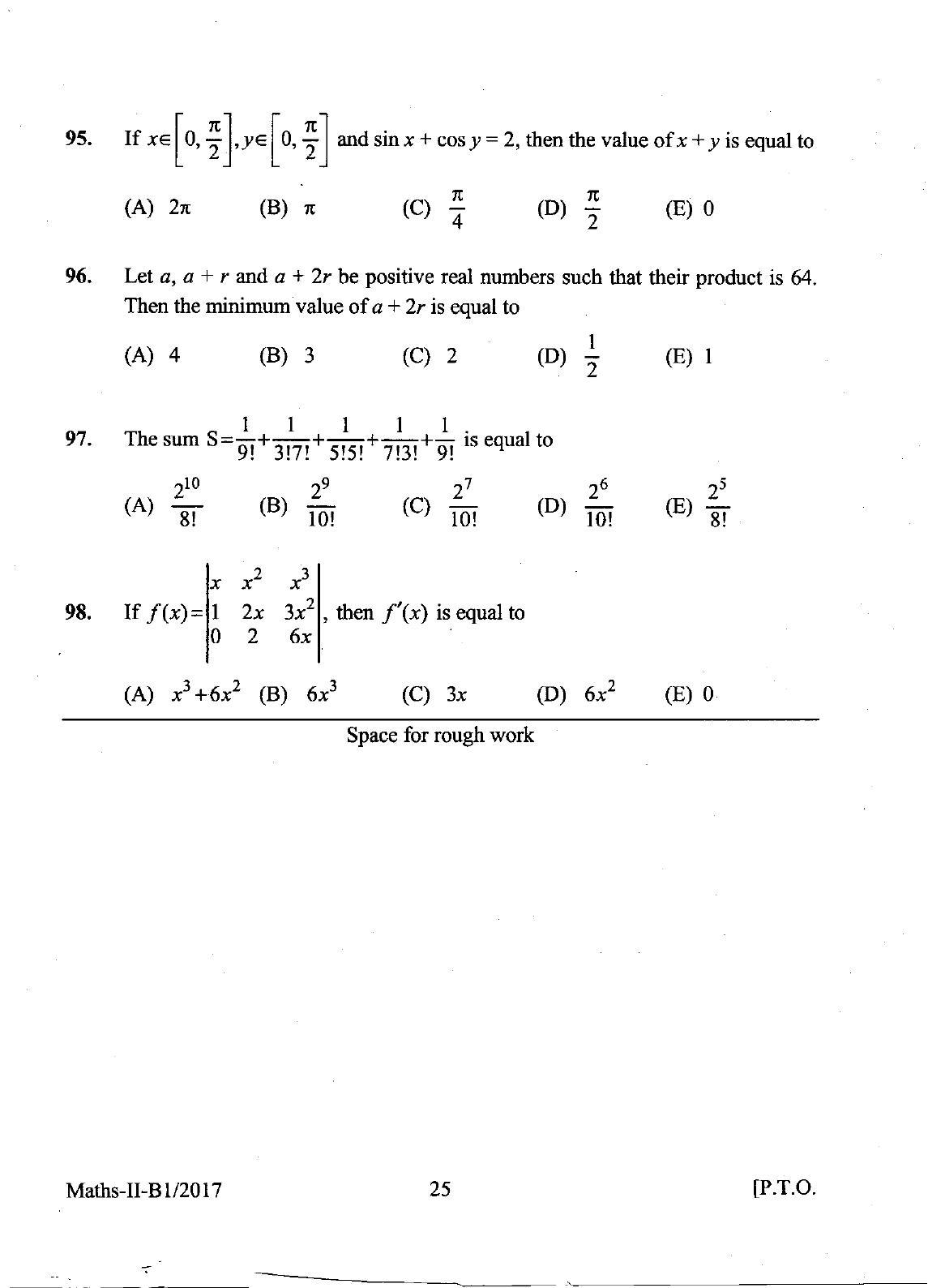 KEAM Paper II 2017 Question Paper - Page 25