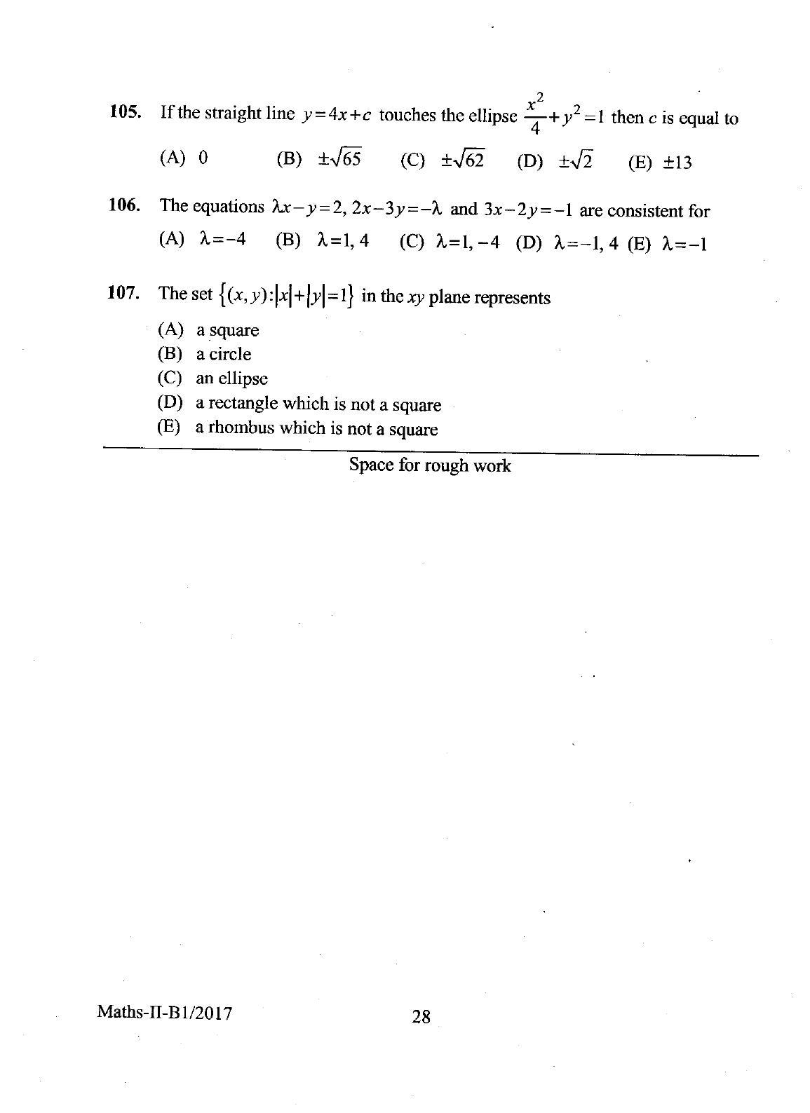 KEAM Paper II 2017 Question Paper - Page 28