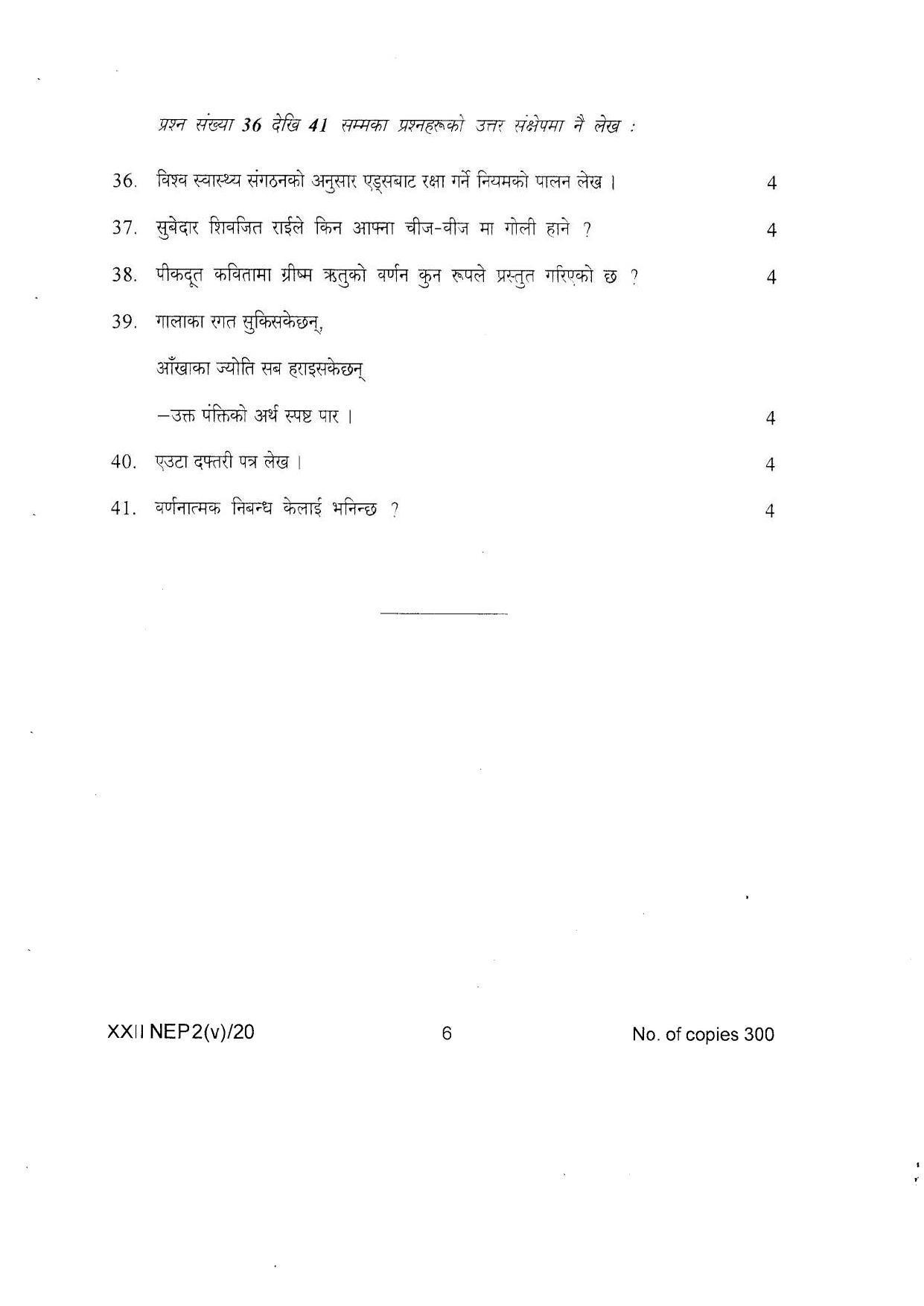 COHSEM Class 12 Nepali Question Papers 2020 - Page 6