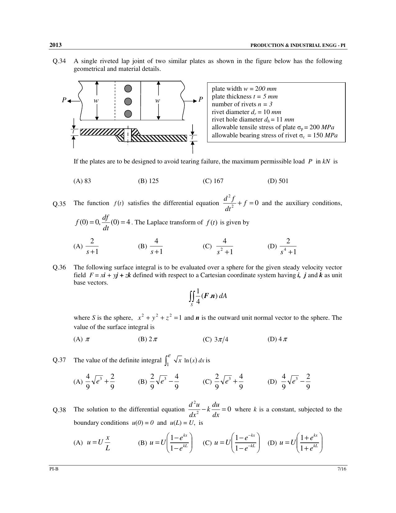 GATE 2013 Production and Industrial Engineering (PI) Question Paper with Answer Key - Page 22