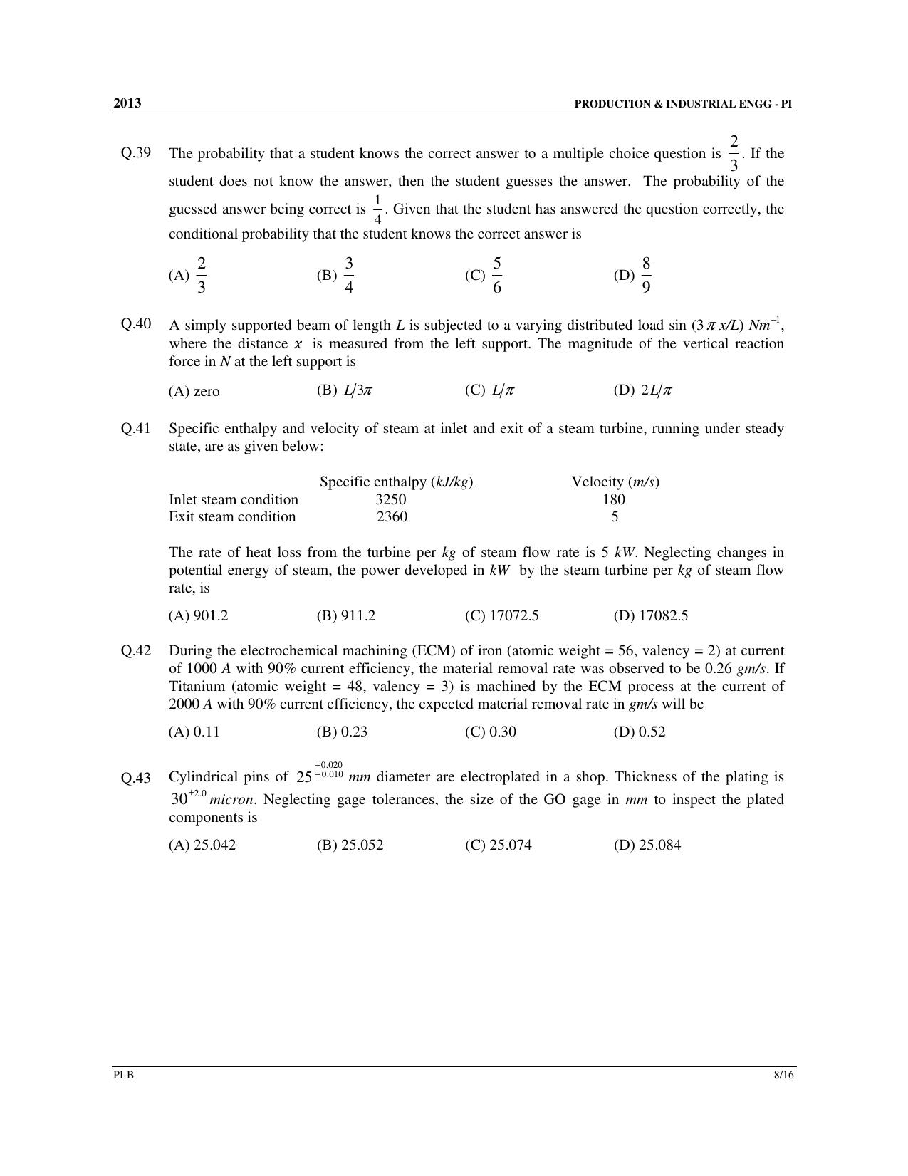 GATE 2013 Production and Industrial Engineering (PI) Question Paper with Answer Key - Page 23