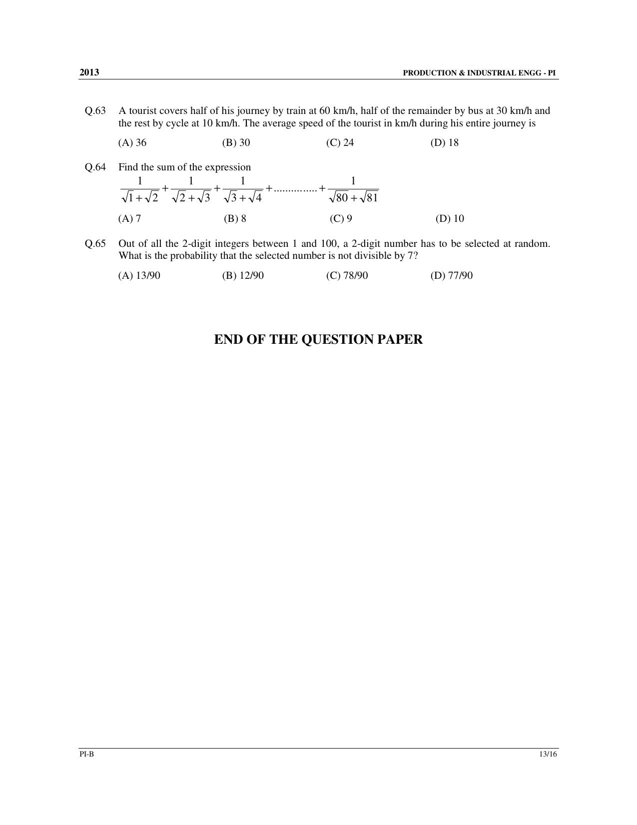 GATE 2013 Production and Industrial Engineering (PI) Question Paper with Answer Key - Page 28