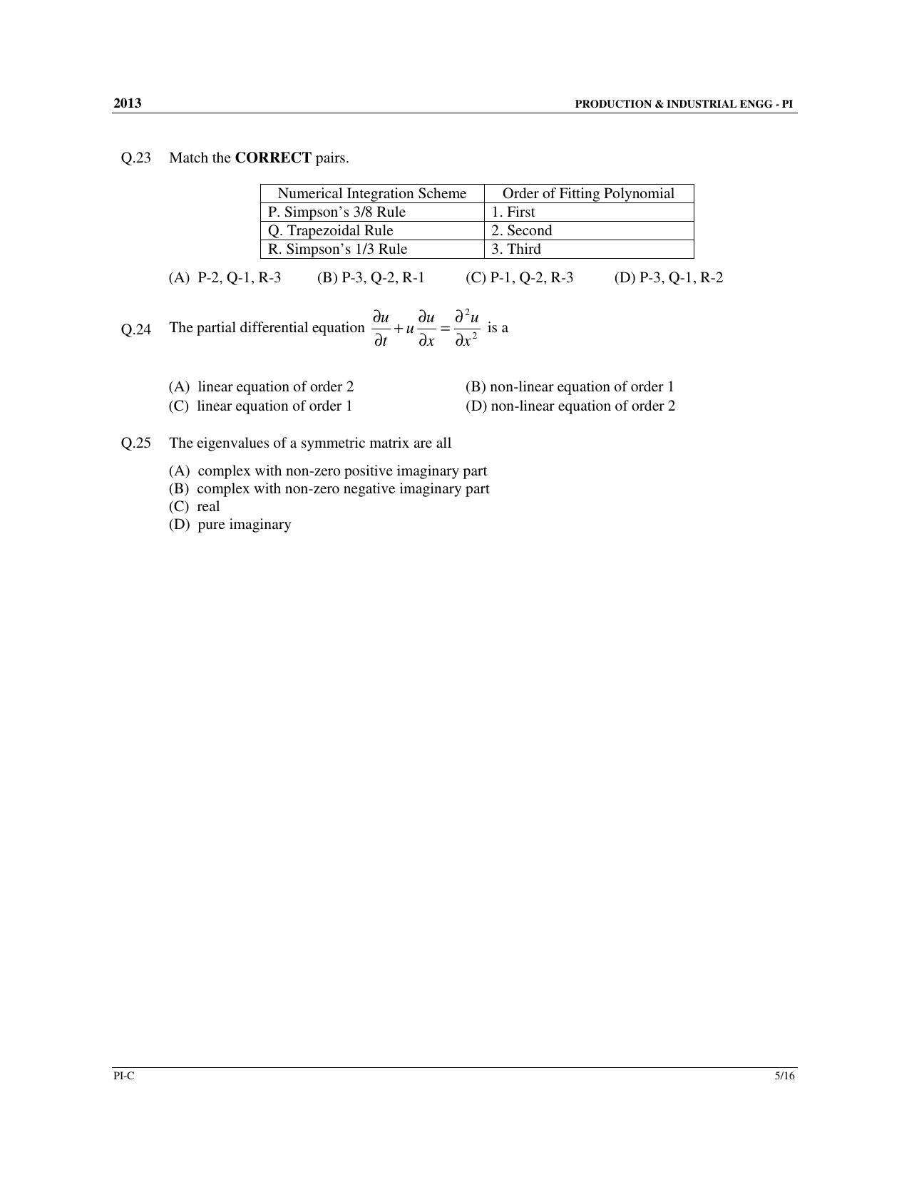 GATE 2013 Production and Industrial Engineering (PI) Question Paper with Answer Key - Page 34
