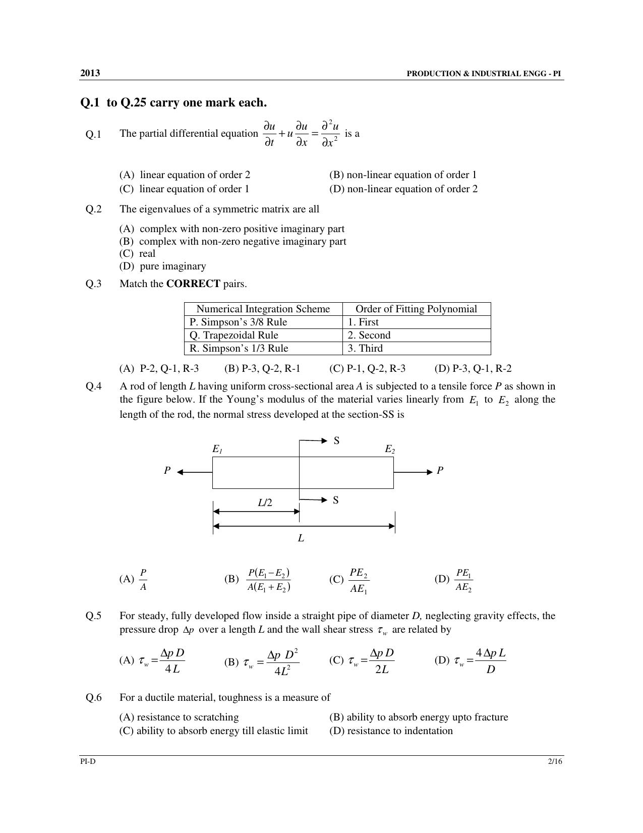 GATE 2013 Production and Industrial Engineering (PI) Question Paper with Answer Key - Page 45