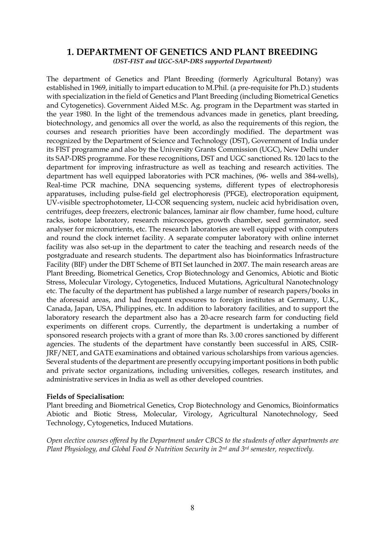 Chaudhary Charan Singh University: Meerut University, Meerut Information Brochure 2021-22 - Page 8