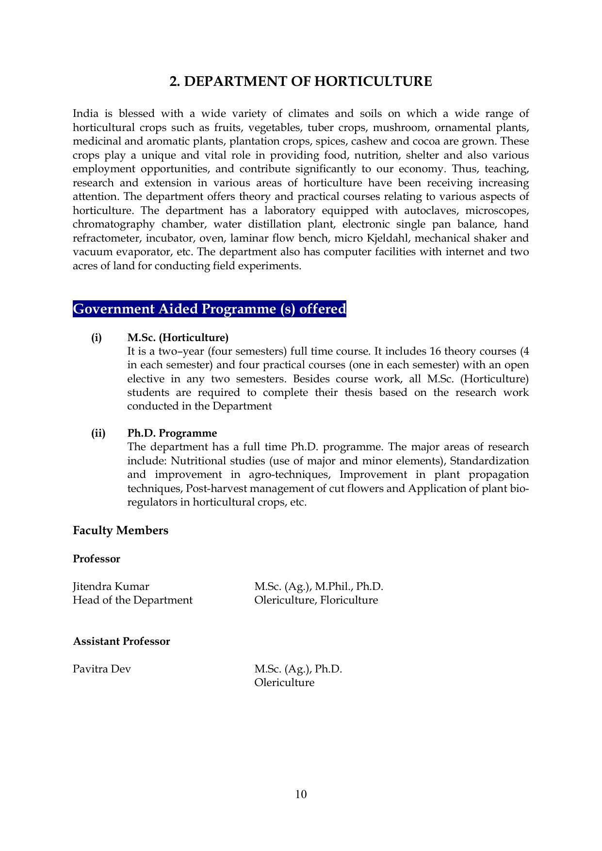 Chaudhary Charan Singh University: Meerut University, Meerut Information Brochure 2021-22 - Page 10