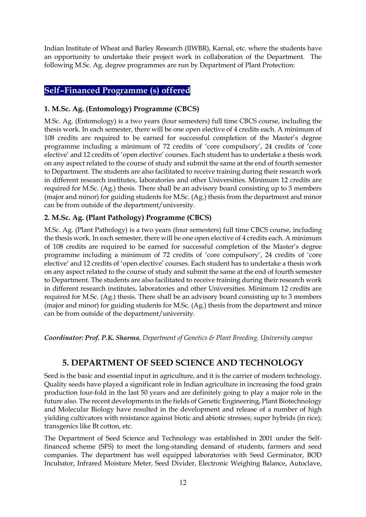 Chaudhary Charan Singh University: Meerut University, Meerut Information Brochure 2021-22 - Page 12