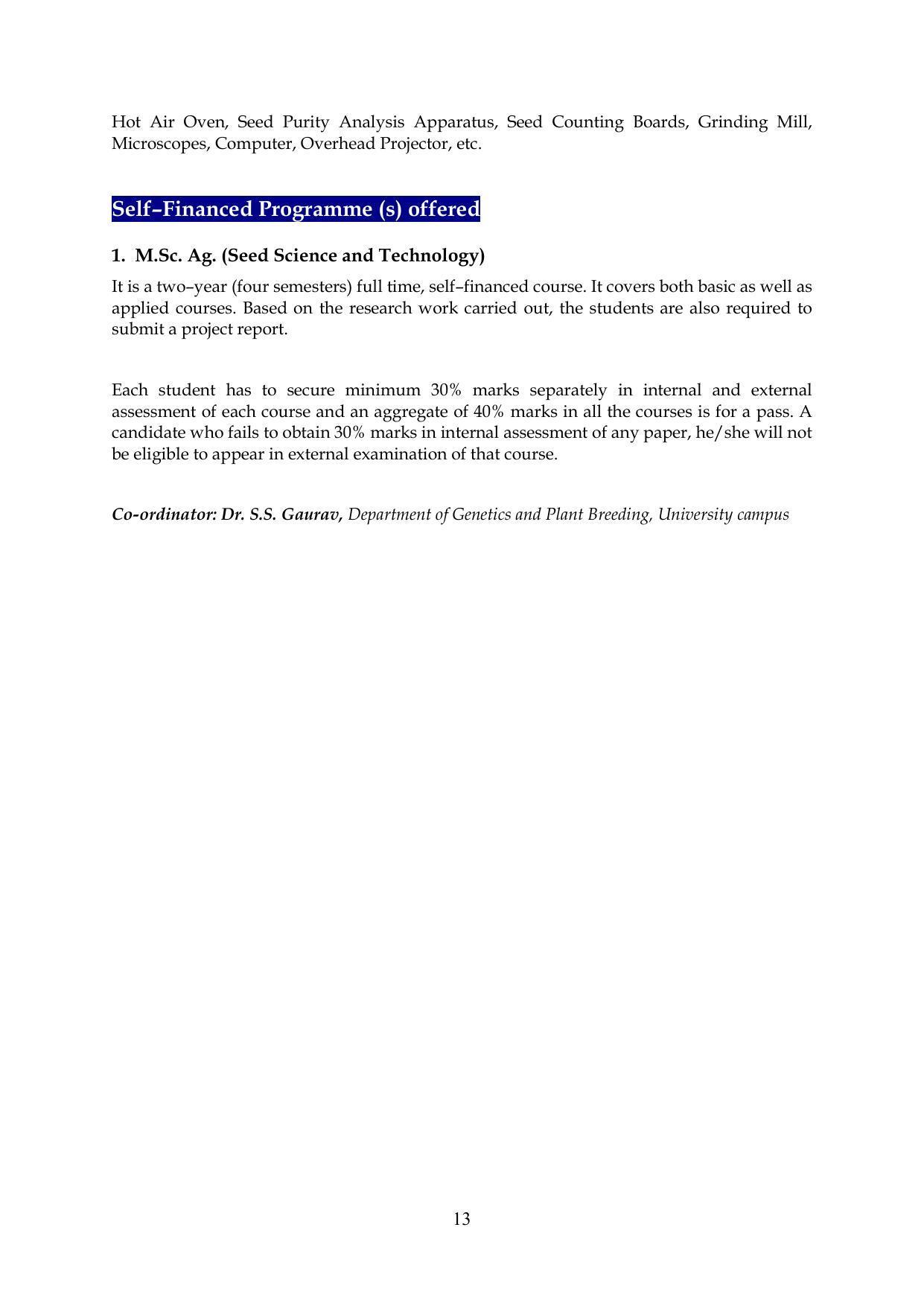 Chaudhary Charan Singh University: Meerut University, Meerut Information Brochure 2021-22 - Page 13