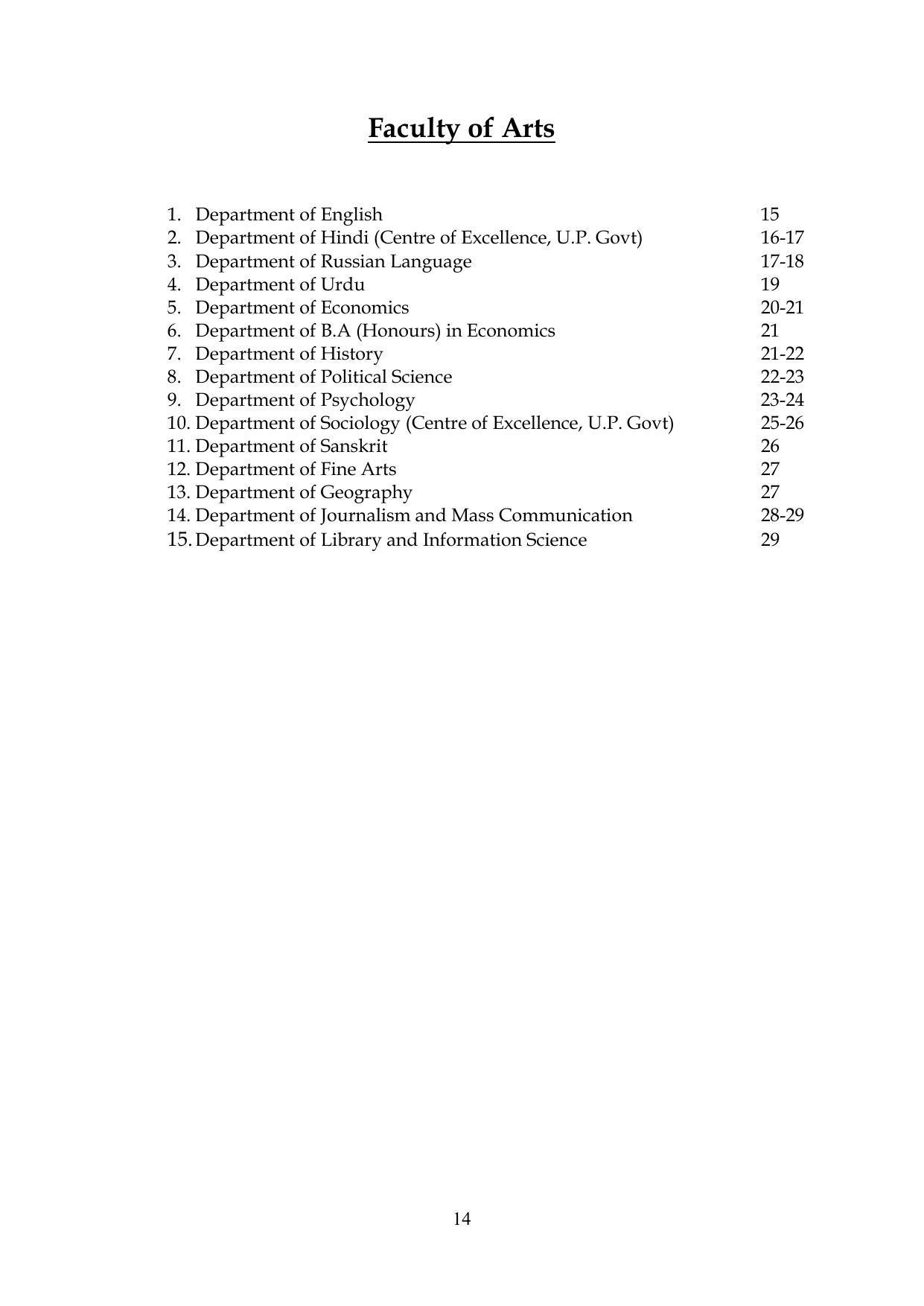 Chaudhary Charan Singh University: Meerut University, Meerut Information Brochure 2021-22 - Page 14