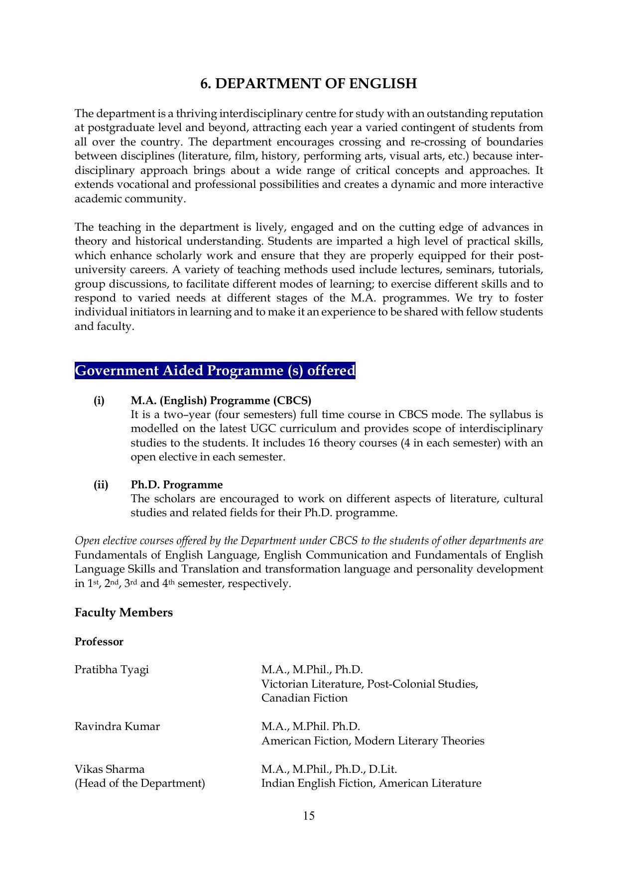 Chaudhary Charan Singh University: Meerut University, Meerut Information Brochure 2021-22 - Page 15