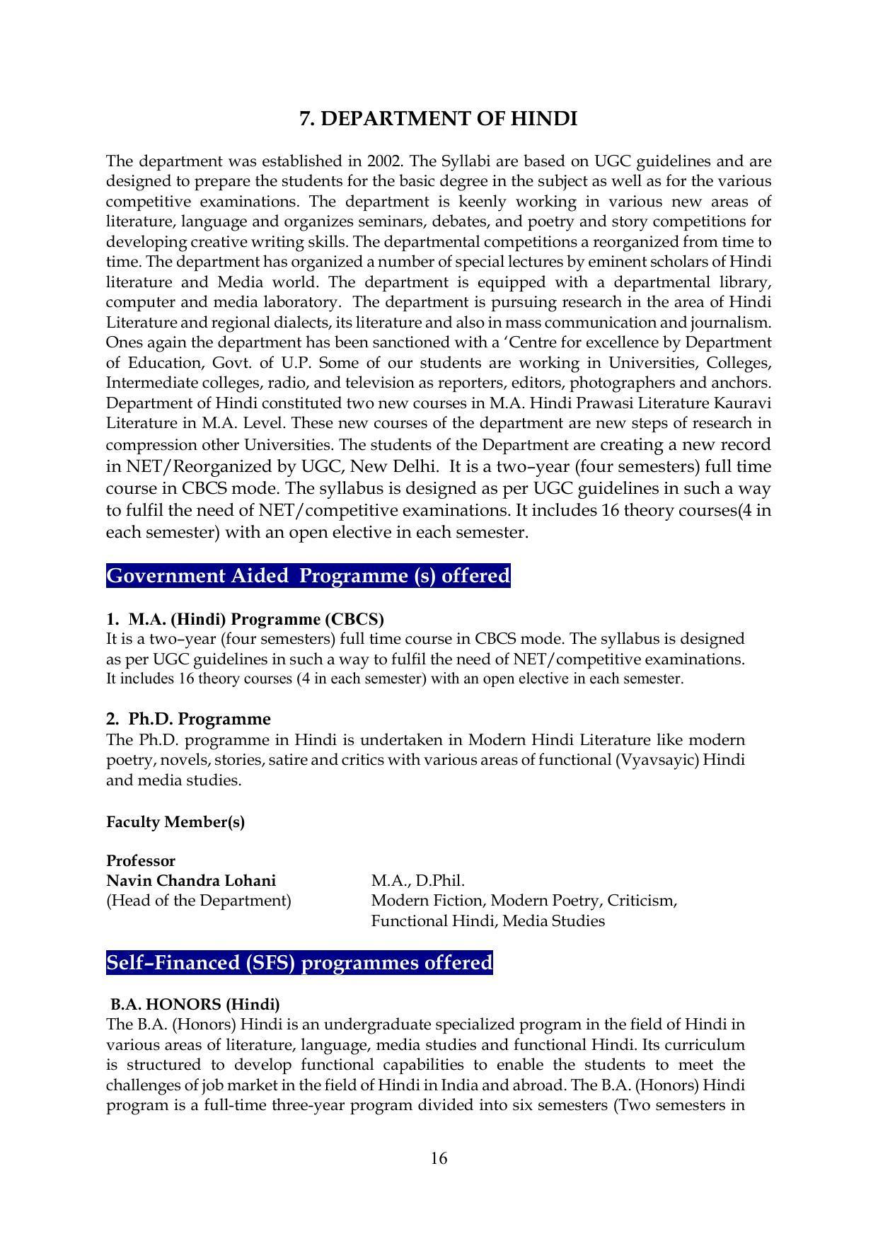 Chaudhary Charan Singh University: Meerut University, Meerut Information Brochure 2021-22 - Page 16