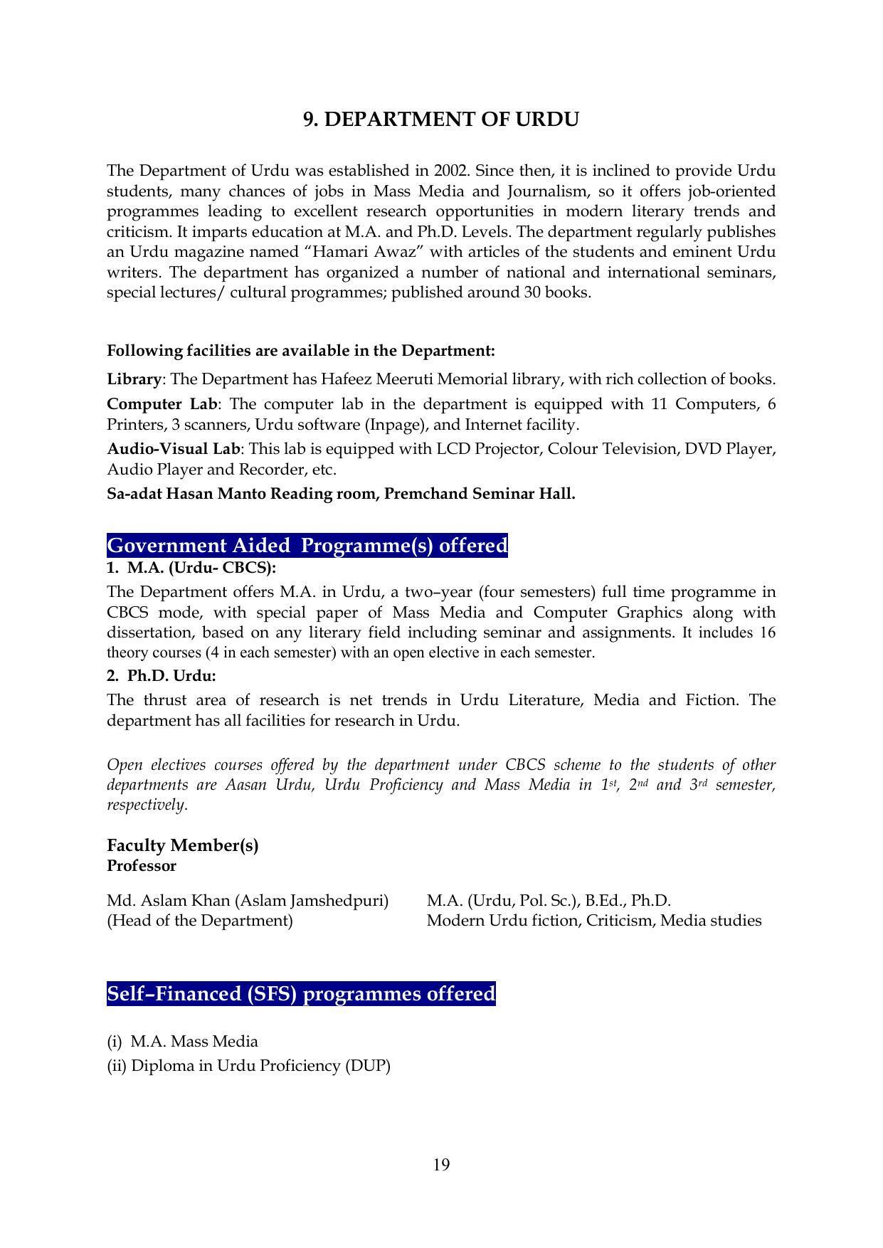 Chaudhary Charan Singh University: Meerut University, Meerut Information Brochure 2021-22 - Page 19