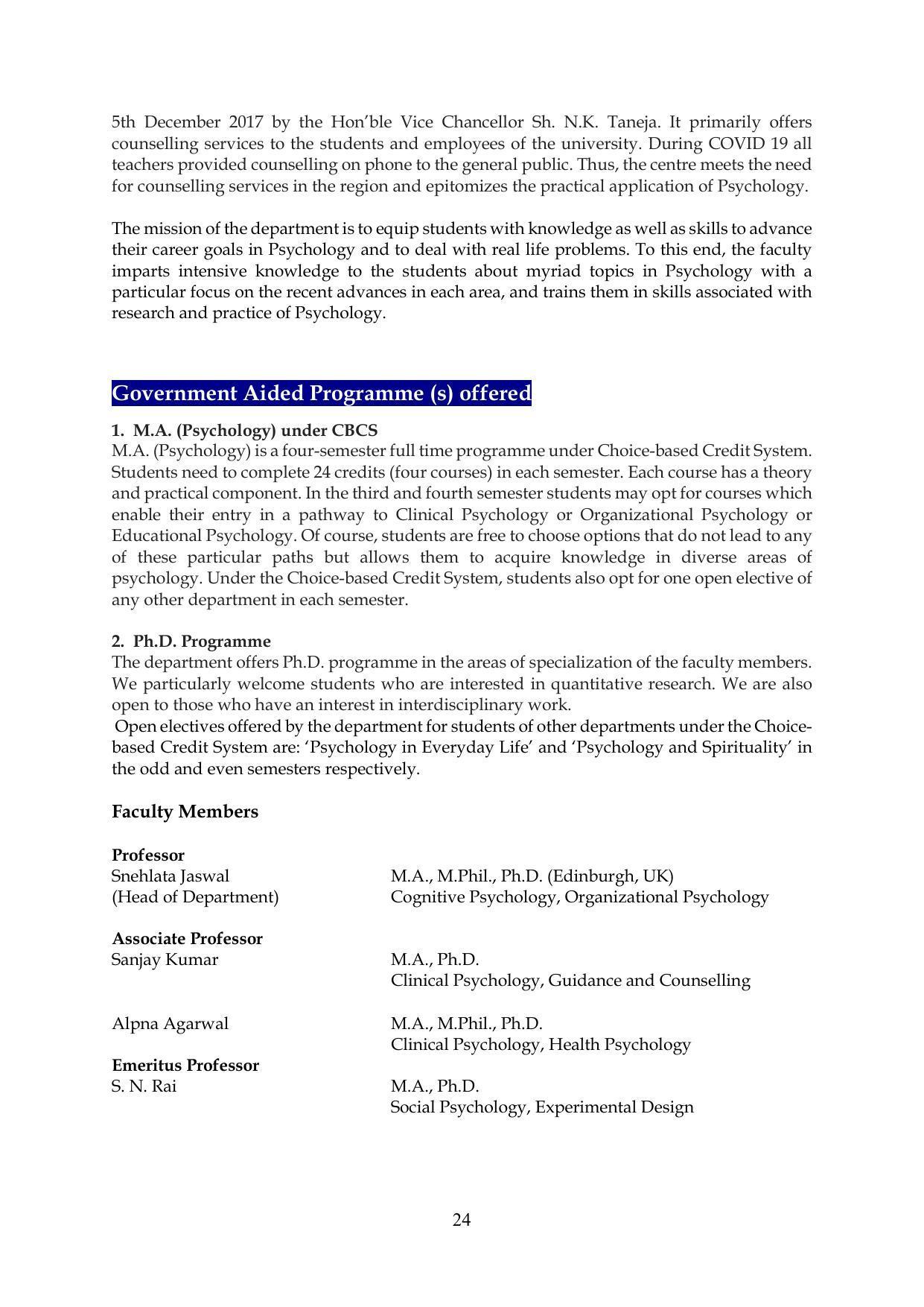 Chaudhary Charan Singh University: Meerut University, Meerut Information Brochure 2021-22 - Page 24