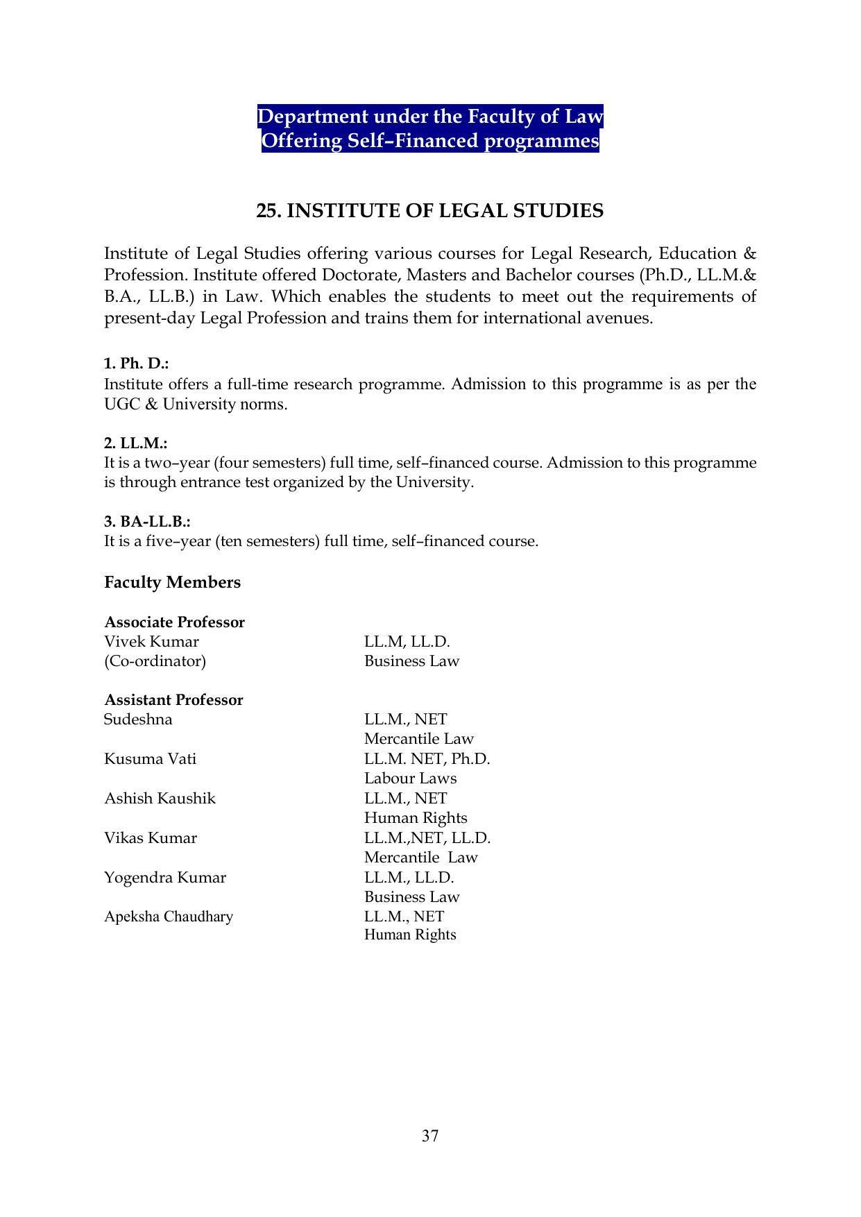 Chaudhary Charan Singh University: Meerut University, Meerut Information Brochure 2021-22 - Page 37