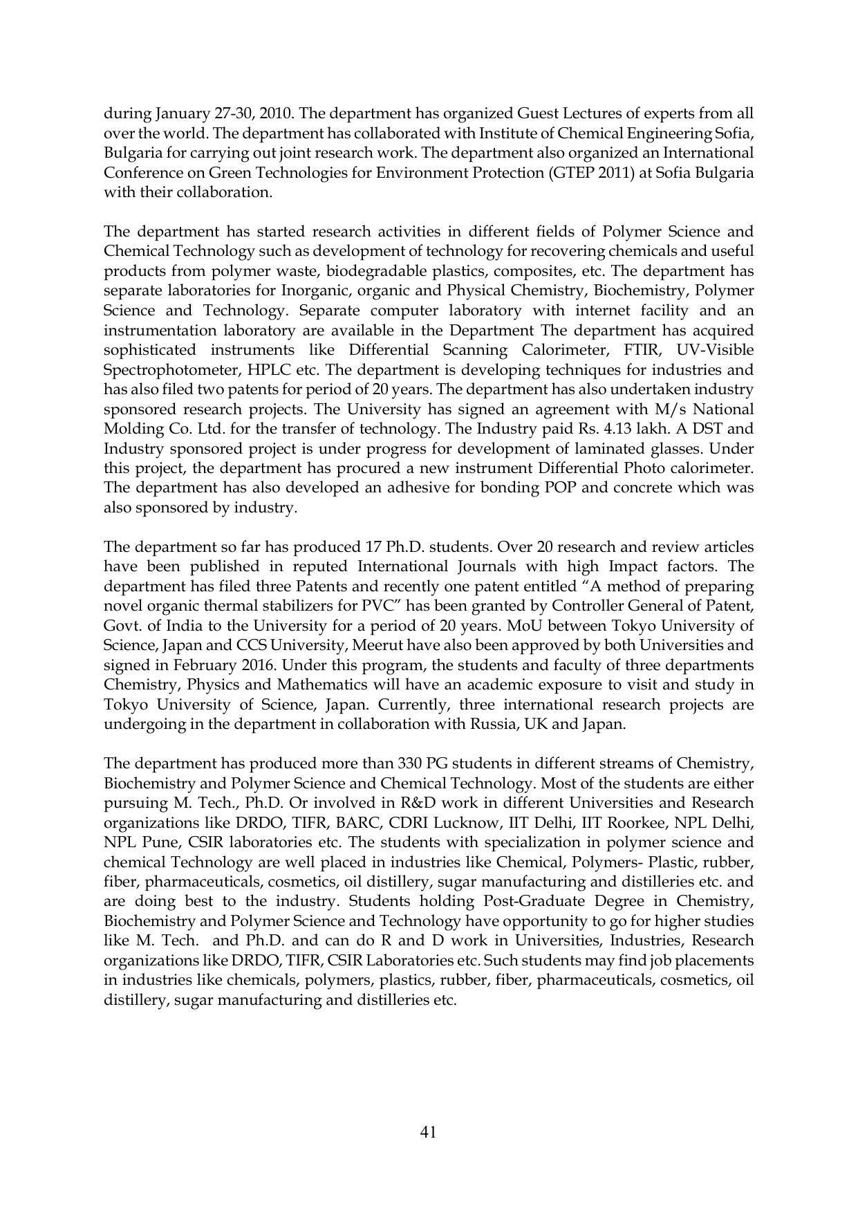 Chaudhary Charan Singh University: Meerut University, Meerut Information Brochure 2021-22 - Page 41