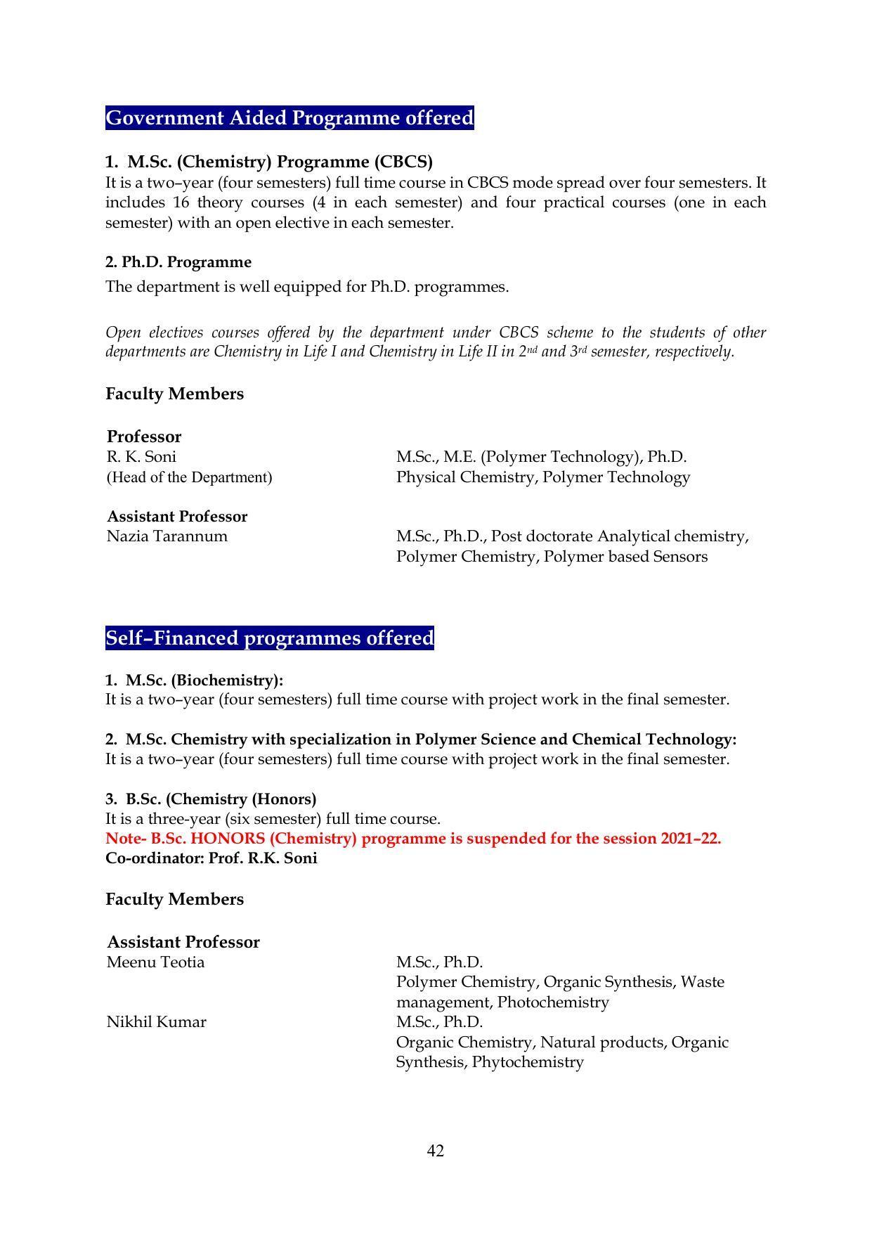 Chaudhary Charan Singh University: Meerut University, Meerut Information Brochure 2021-22 - Page 42