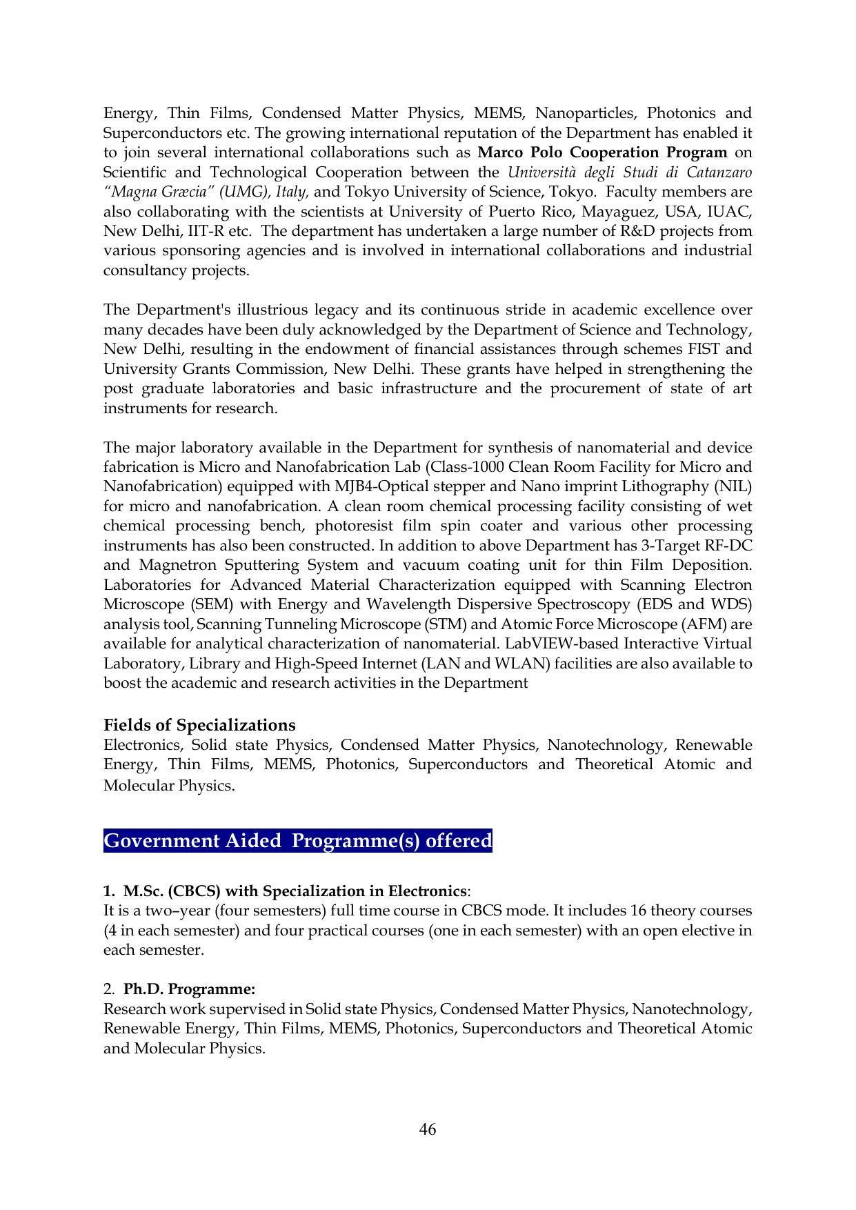 Chaudhary Charan Singh University: Meerut University, Meerut Information Brochure 2021-22 - Page 46