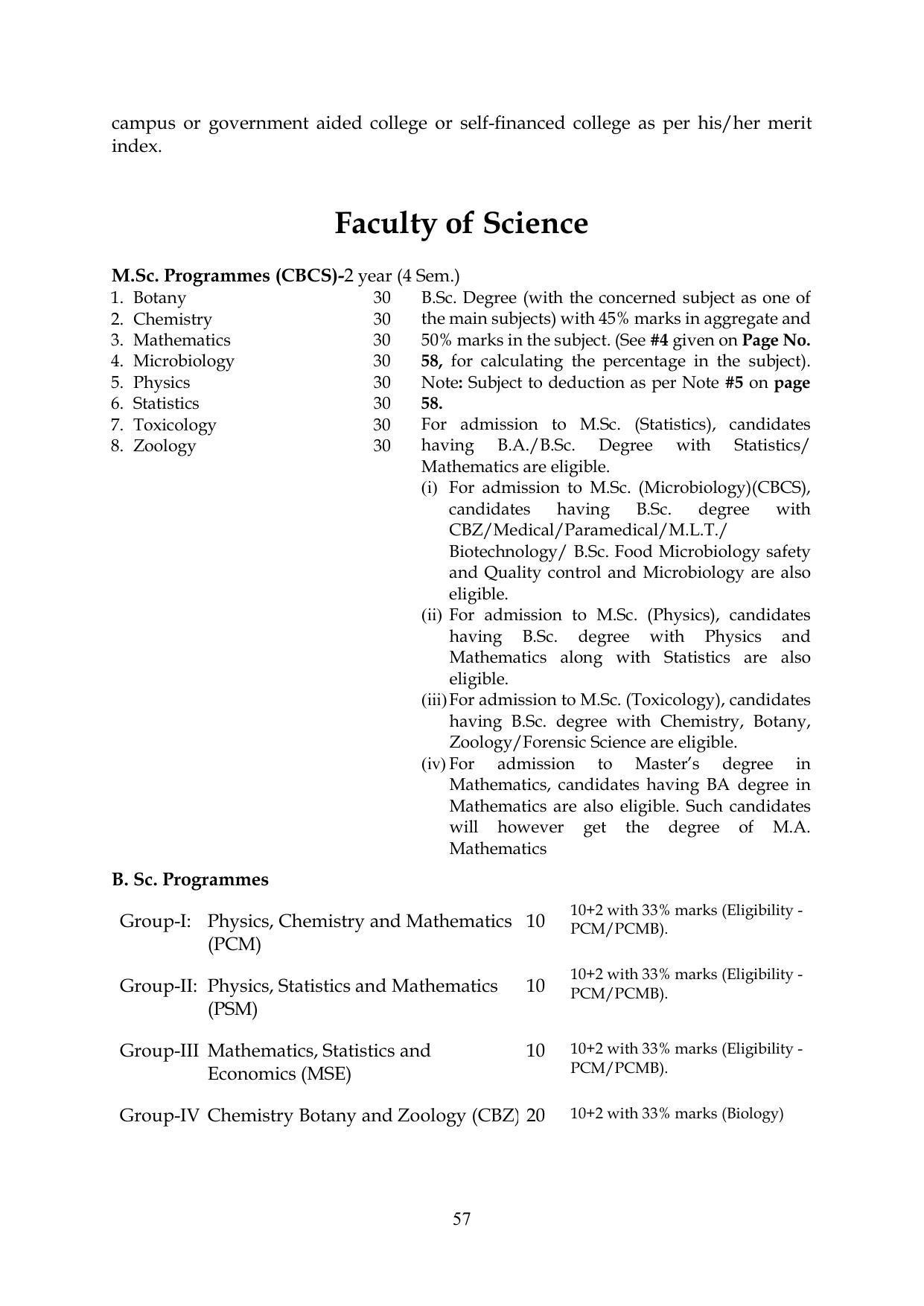 Chaudhary Charan Singh University: Meerut University, Meerut Information Brochure 2021-22 - Page 57