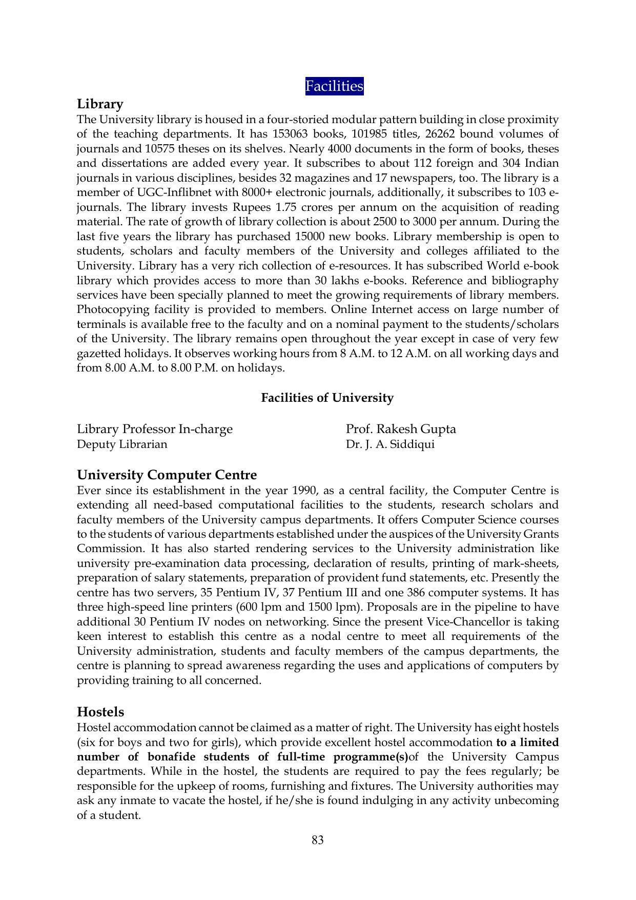 Chaudhary Charan Singh University: Meerut University, Meerut Information Brochure 2021-22 - Page 83