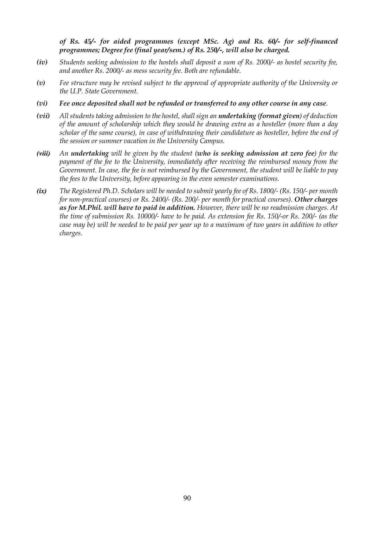 Chaudhary Charan Singh University: Meerut University, Meerut Information Brochure 2021-22 - Page 90