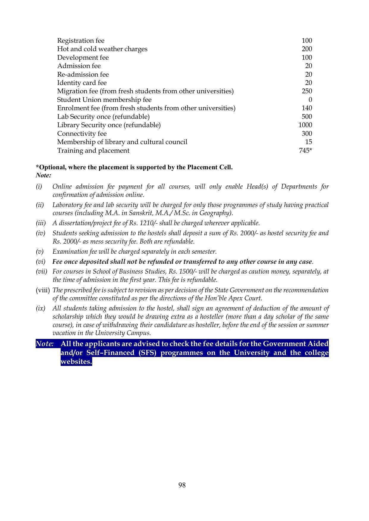 Chaudhary Charan Singh University: Meerut University, Meerut Information Brochure 2021-22 - Page 98
