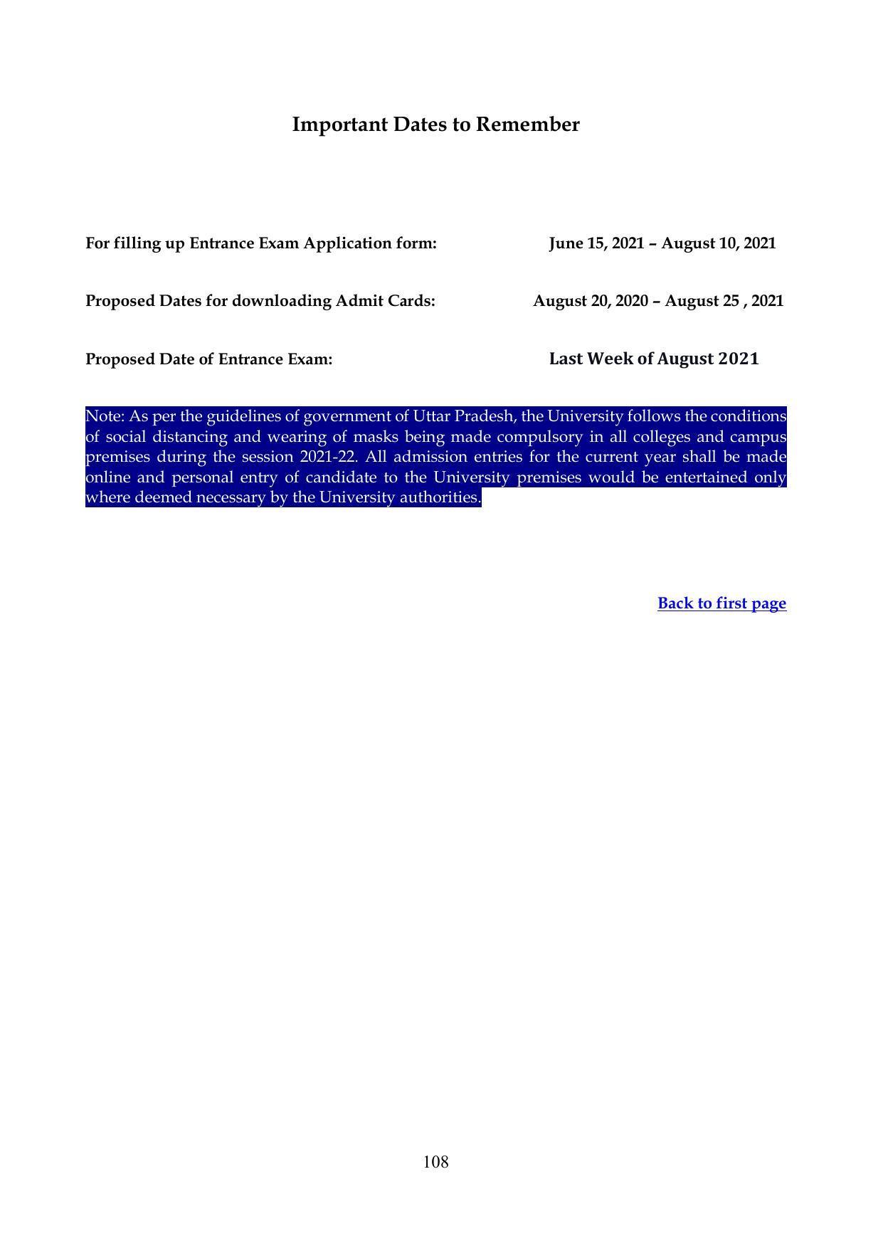 Chaudhary Charan Singh University: Meerut University, Meerut Information Brochure 2021-22 - Page 108