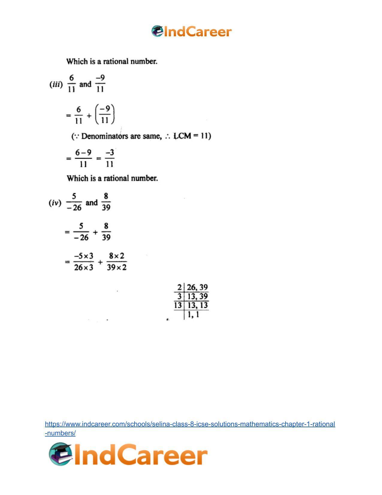 Selina Class 8 ICSE Solutions Mathematics : Chapter 1- Rational Numbers - Page 4