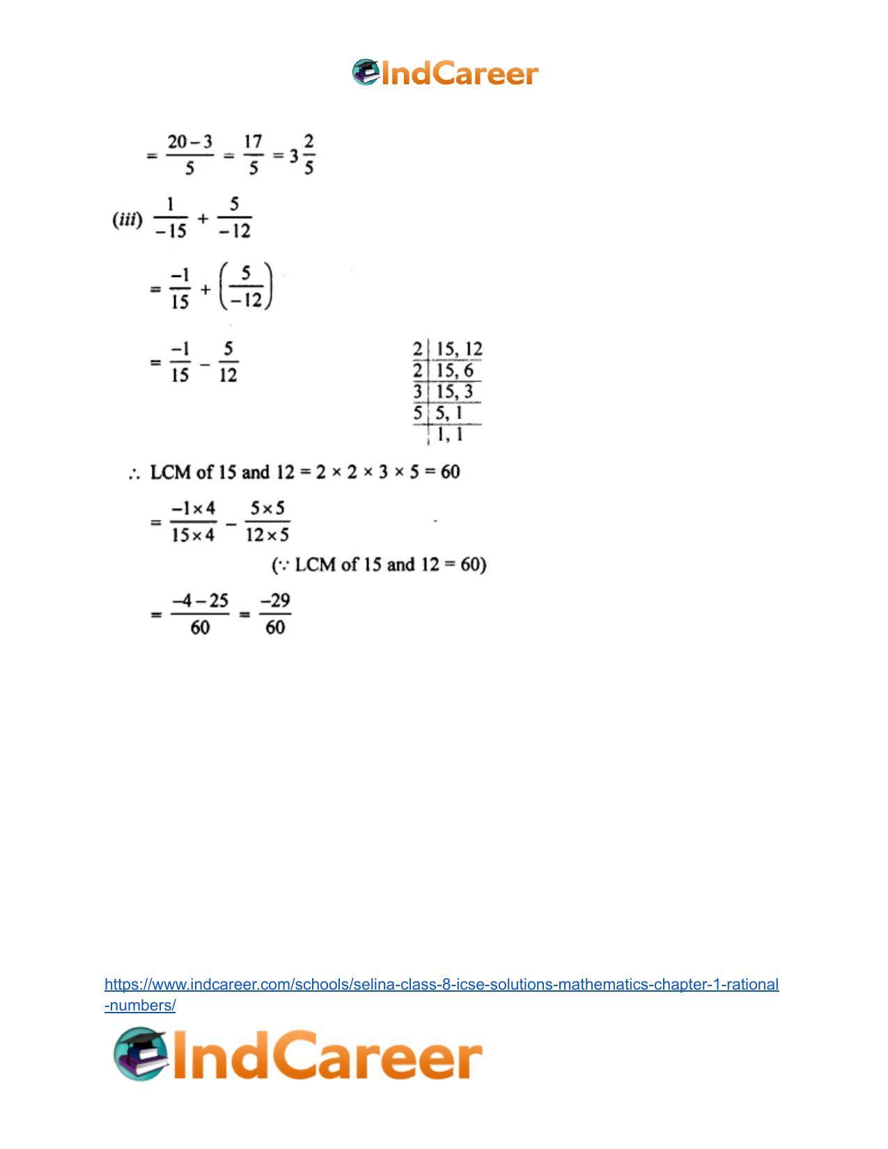 Selina Class 8 ICSE Solutions Mathematics : Chapter 1- Rational Numbers - Page 10