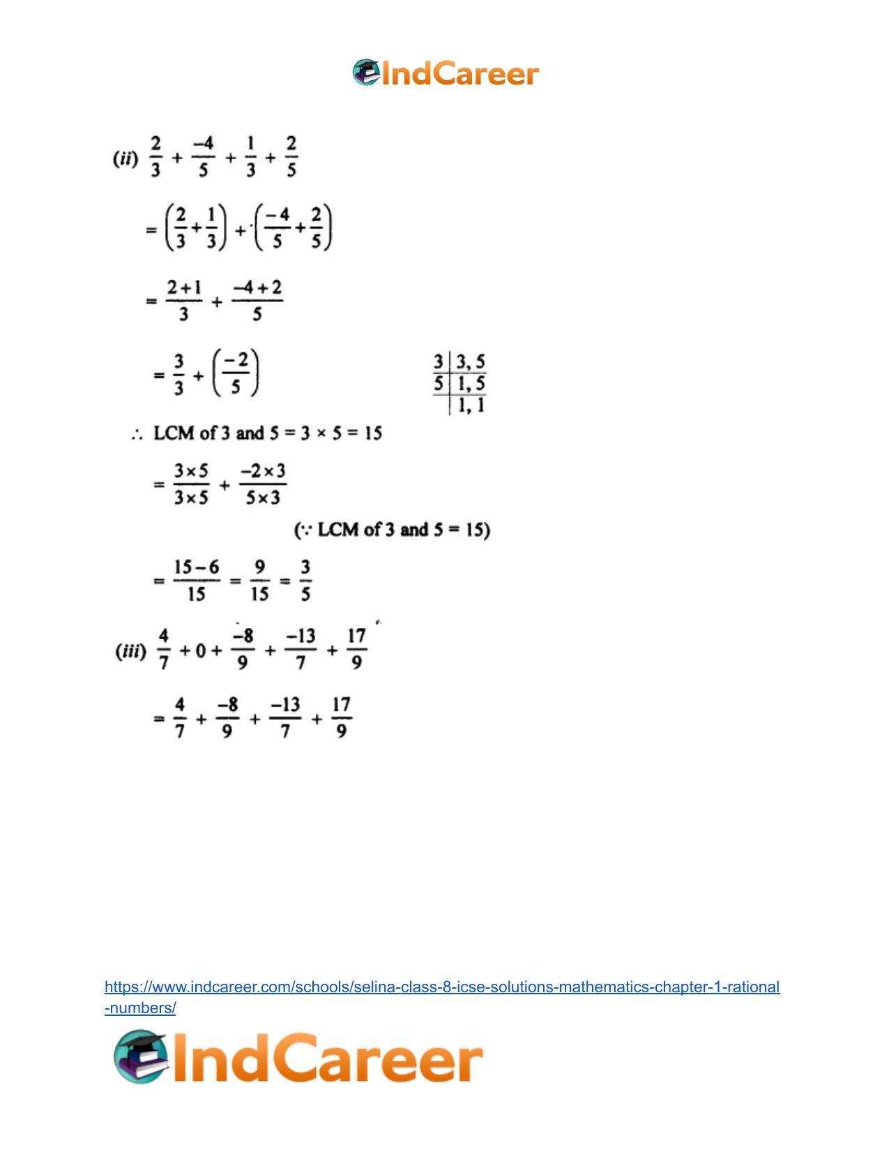 Selina Class 8 ICSE Solutions Mathematics : Chapter 1- Rational Numbers - Page 16