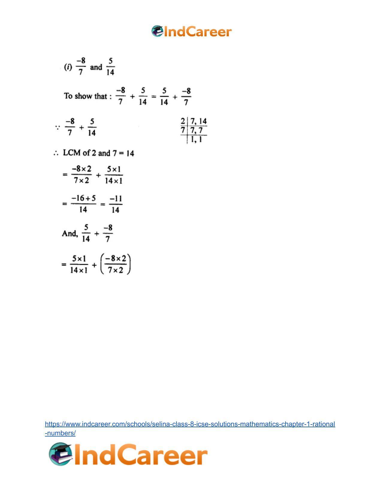 Selina Class 8 ICSE Solutions Mathematics : Chapter 1- Rational Numbers - Page 19