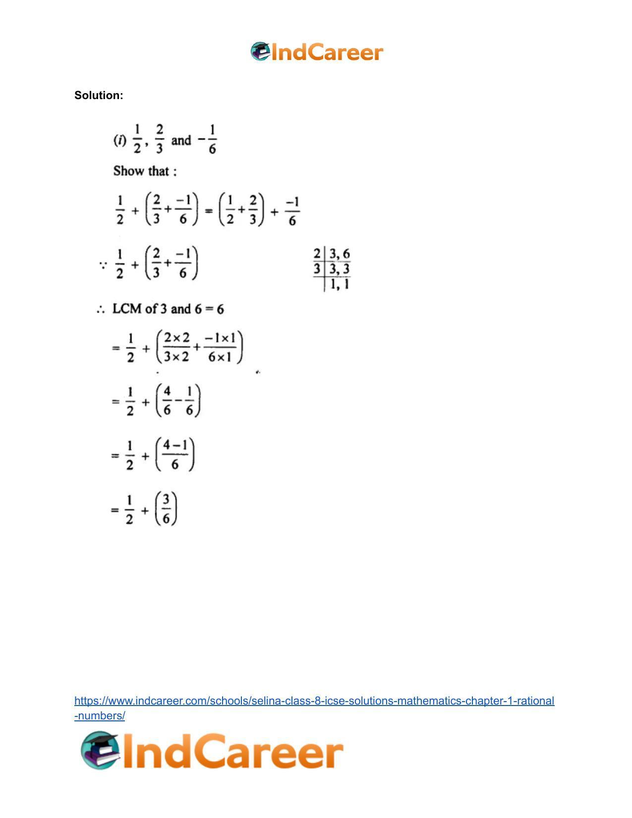Selina Class 8 ICSE Solutions Mathematics : Chapter 1- Rational Numbers - Page 26