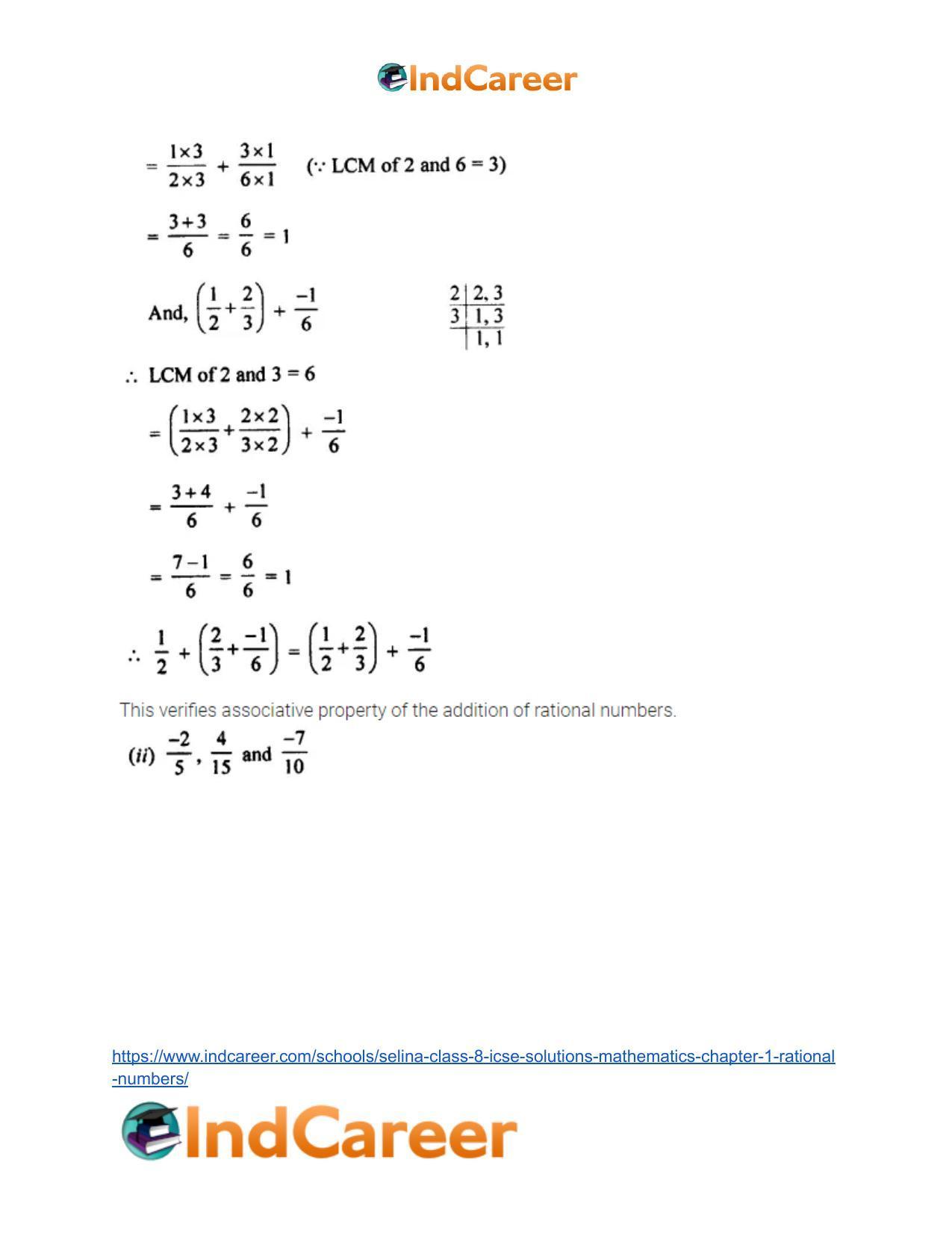 Selina Class 8 ICSE Solutions Mathematics : Chapter 1- Rational Numbers - Page 27