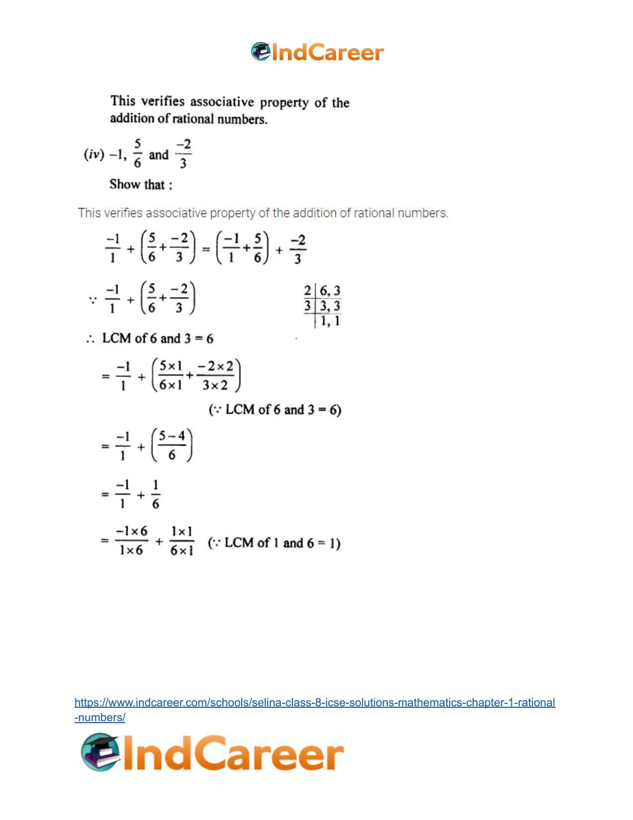 Selina Class 8 ICSE Solutions Mathematics : Chapter 1- Rational Numbers - Page 32