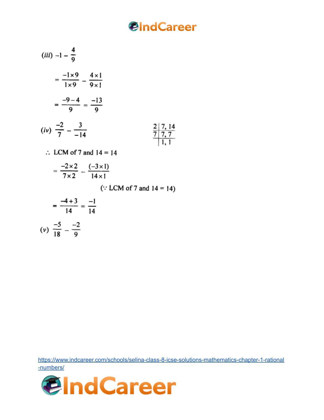 Selina Class 8 ICSE Solutions Mathematics : Chapter 1- Rational Numbers - Page 38