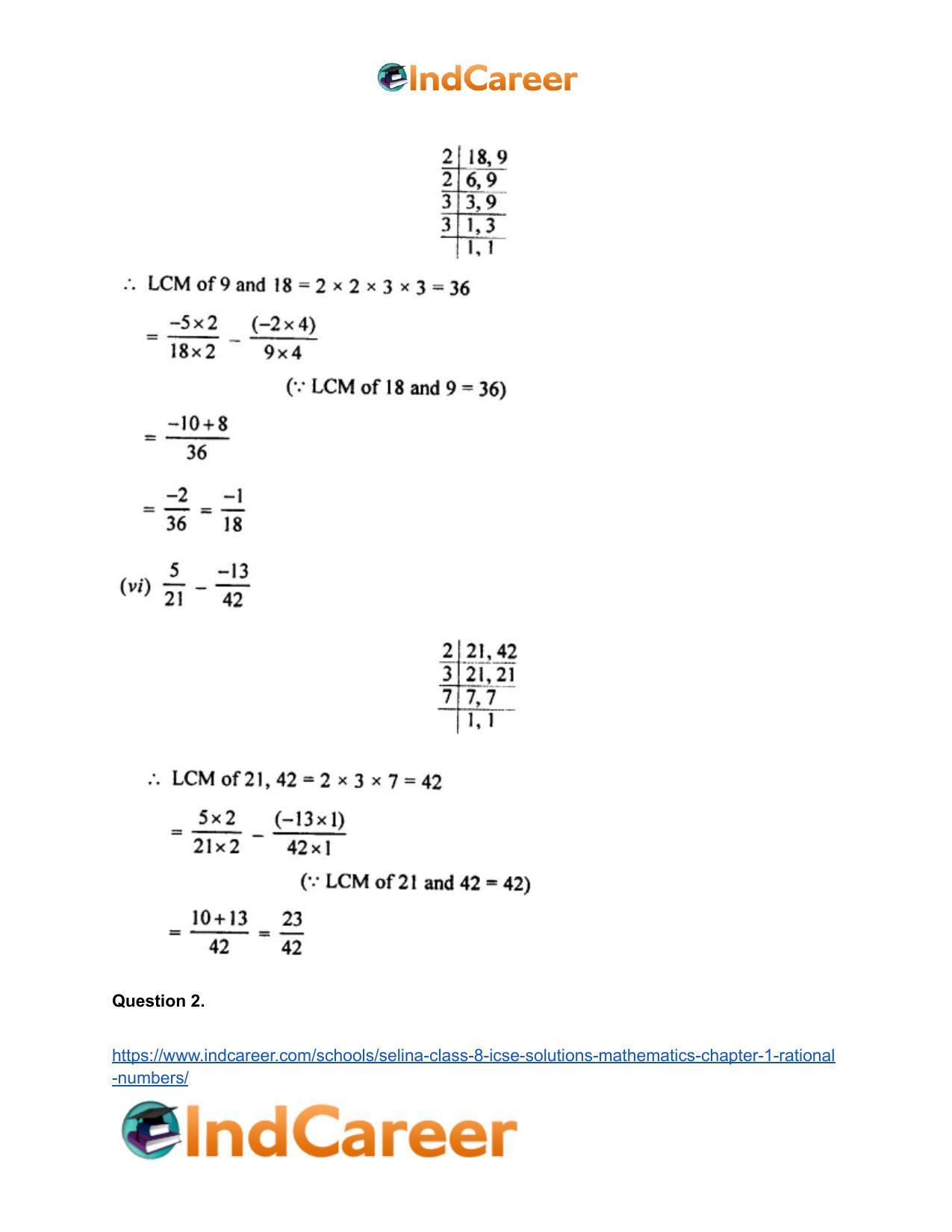 Selina Class 8 ICSE Solutions Mathematics : Chapter 1- Rational Numbers - Page 39